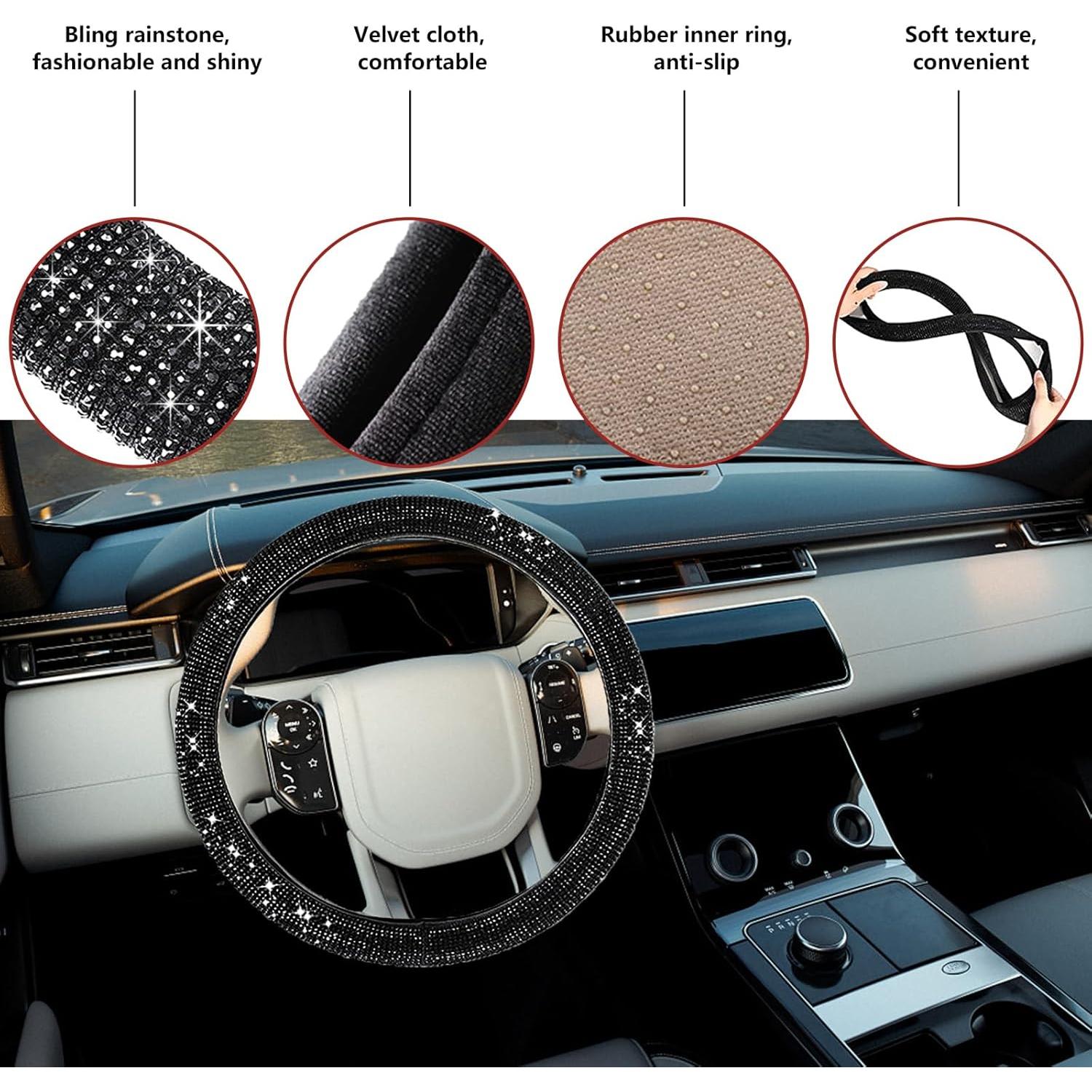 Cubierta de Volante Ziciner con Rhinestones Brillantes 38cm