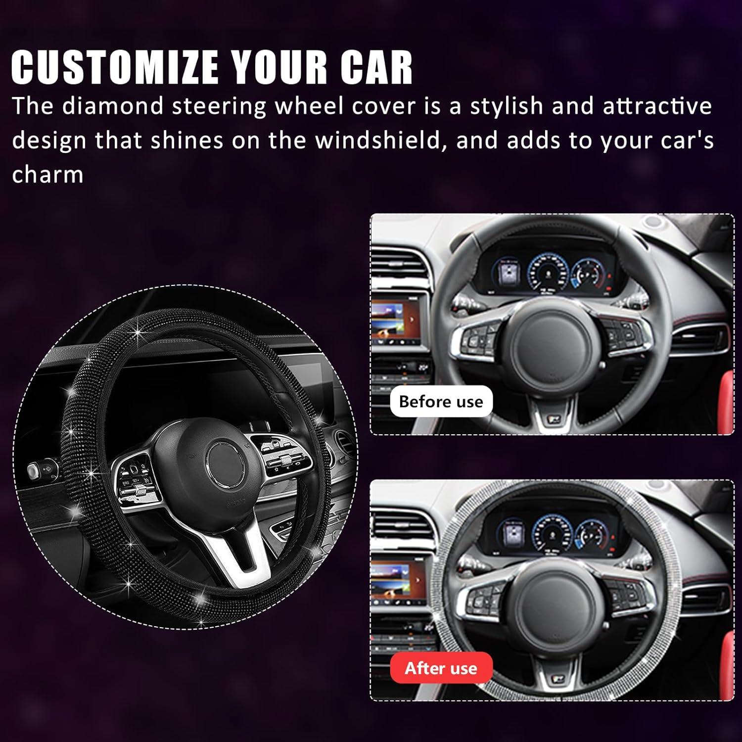 Cubierta de Volante Ziciner con Rhinestones Brillantes 38cm