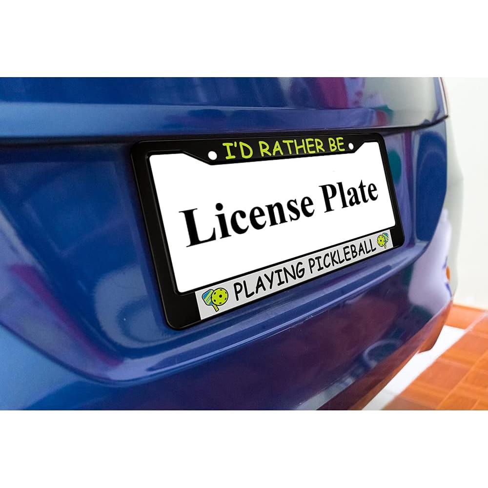 Marco de Placa de Licencia oFloral Aluminio Verde Negro 31.5x16.3cm