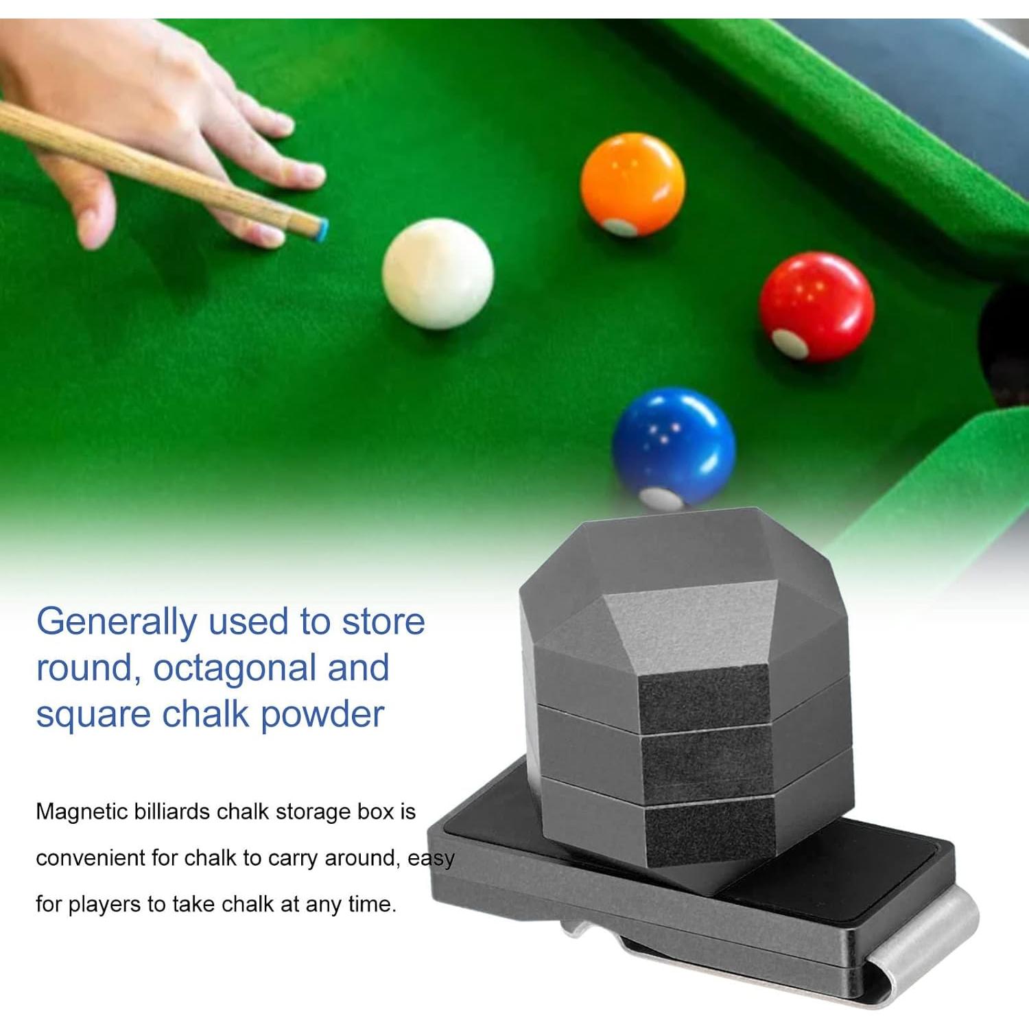 Soporte de Tiza de Billar Asixxsix Aluminio Magnético Portátil