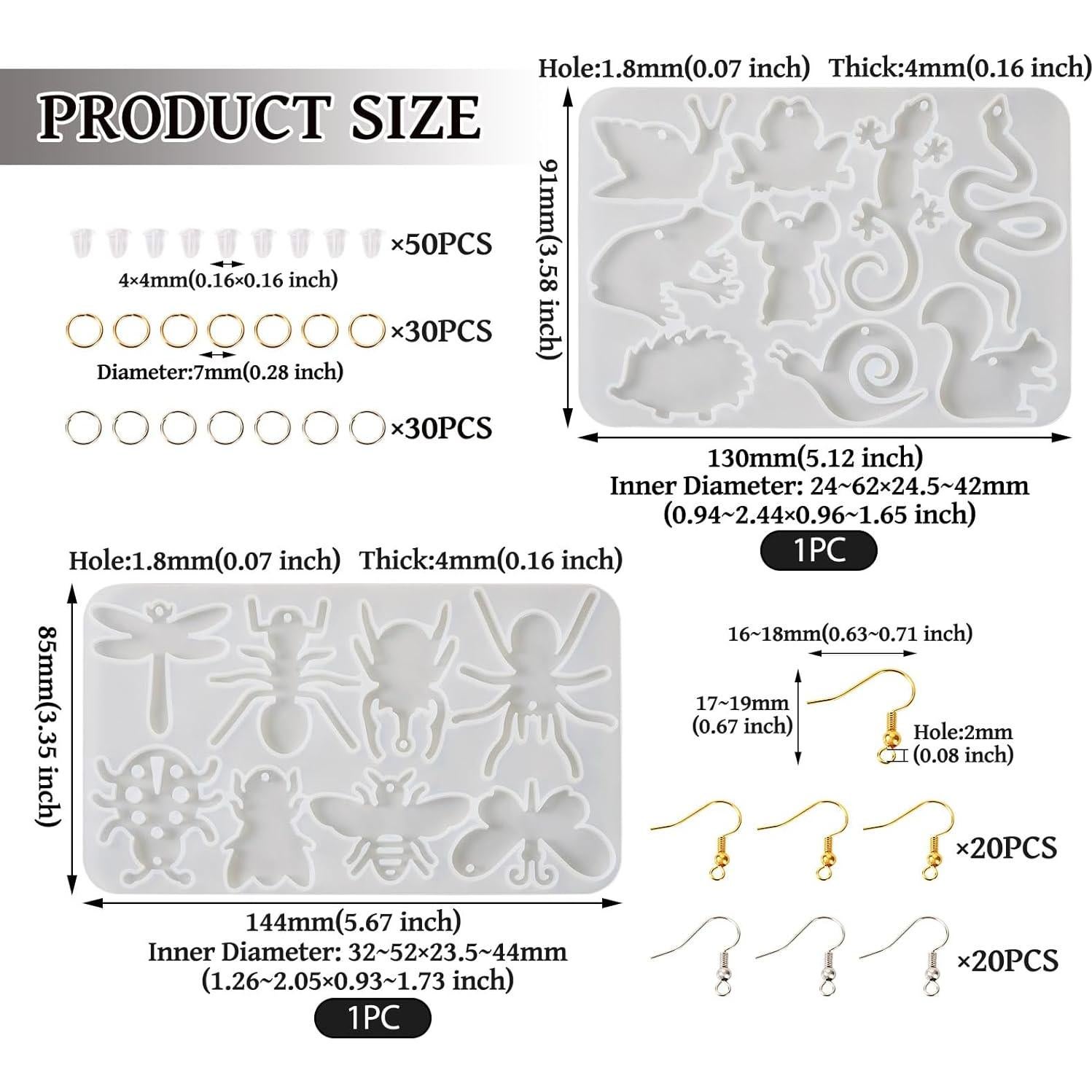 Moldes de Silicona para Pendientes DIY Cheriswelry Insectos