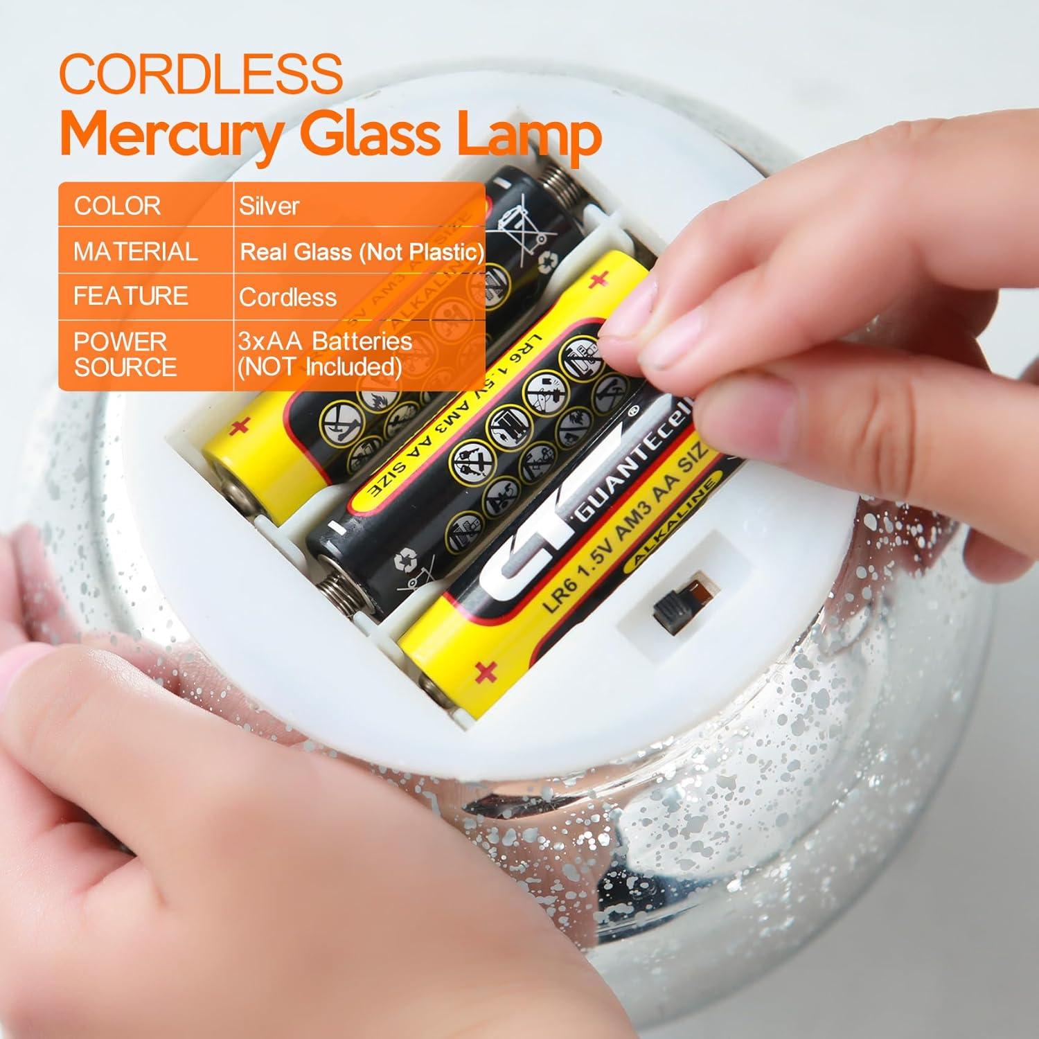 Lámpara de Mesa LED Inalámbrica Kaowod 10.16 cm Esfera Plateada