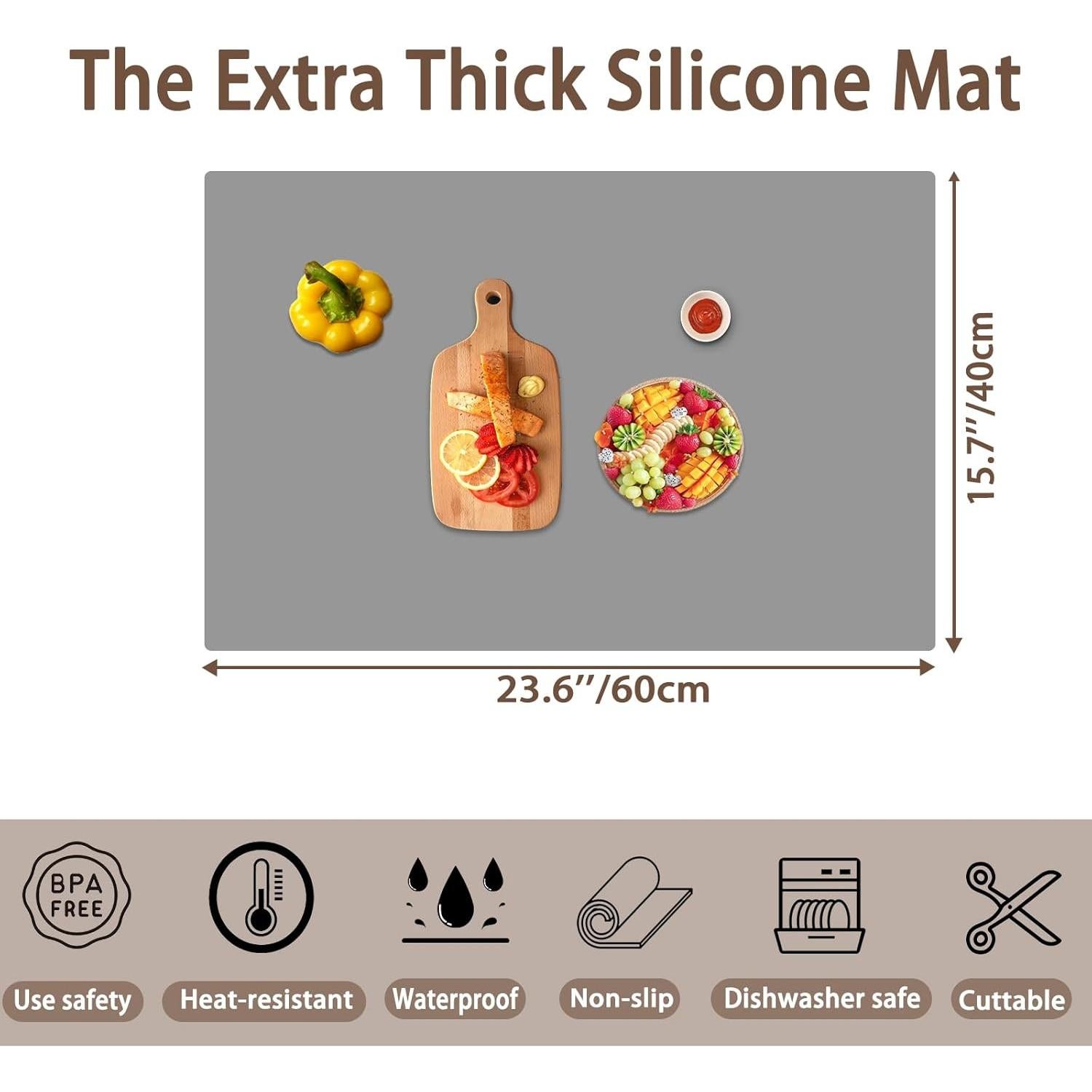 Alfombrilla de Silicona Ultibe 60x40cm Antideslizante Negra