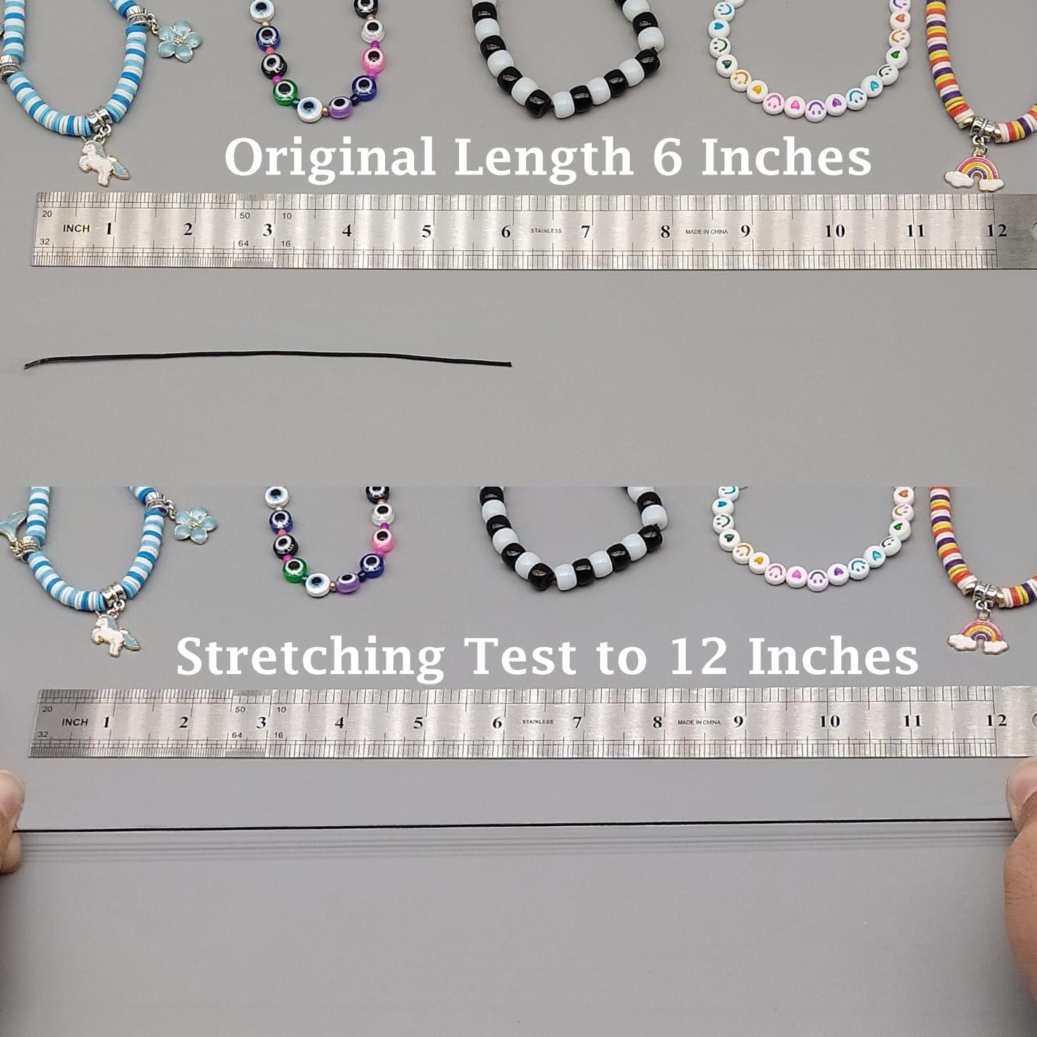 Cuerda Elástica Negra 1 mm LUSTEMBER - 2 Rollos 50 m para Joyería