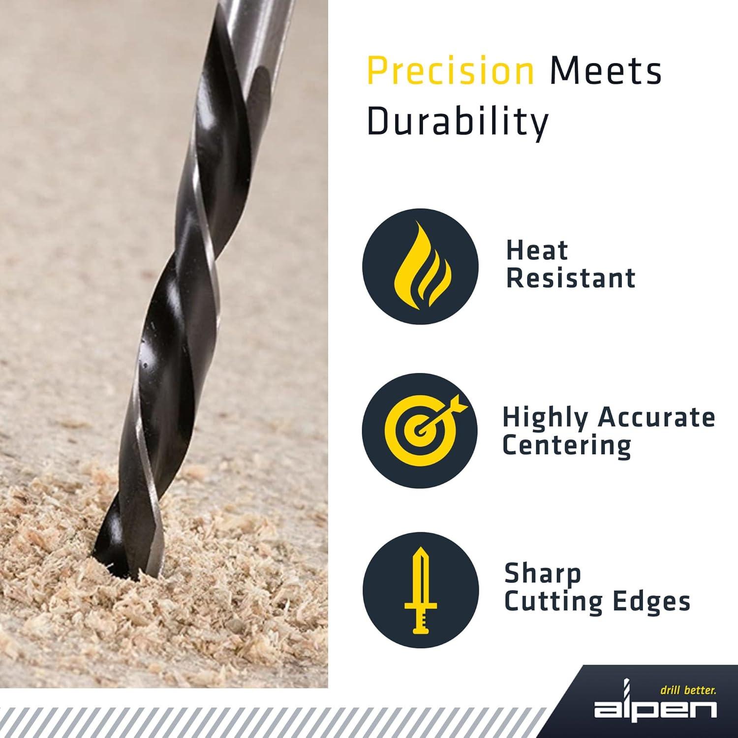 Broca de Madera Alpen 4 mm HSS - Precisión y Durabilidad