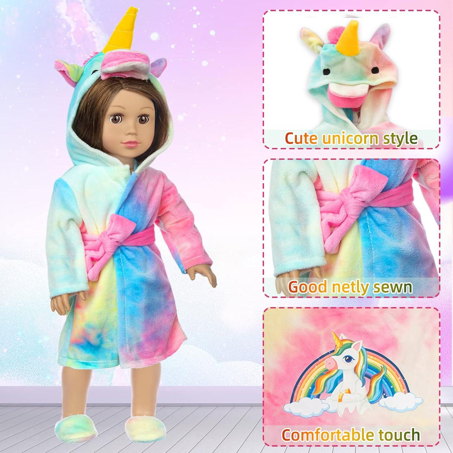 Ropa para muñecas 46 cm XFEYUE disfraz unicornio y saco dormir