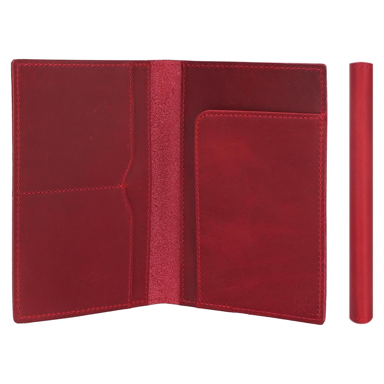 Portafolio de Pasaporte Albatross Star Vista Cuero Rojo