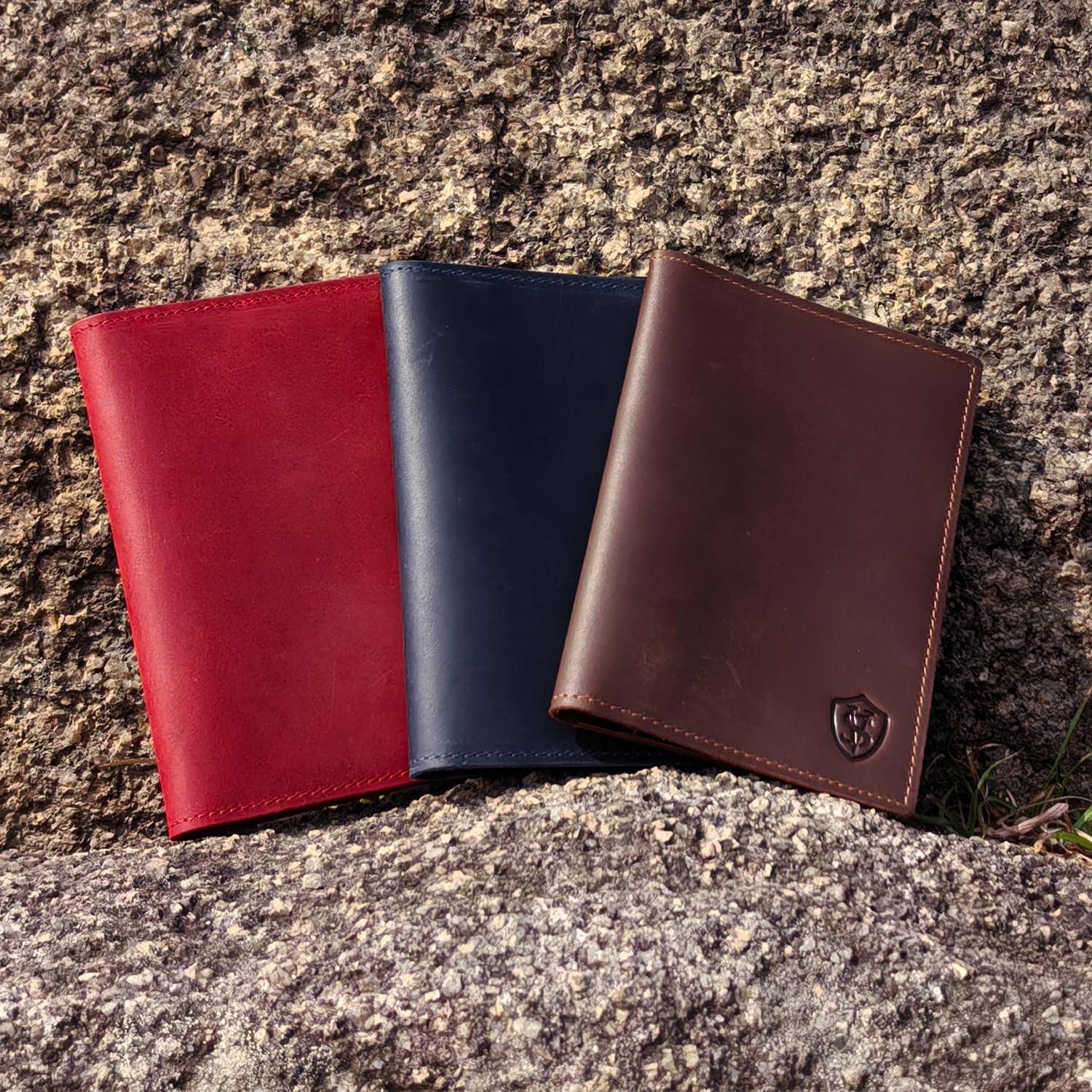 Portafolio de Pasaporte Albatross Star Vista Cuero Rojo