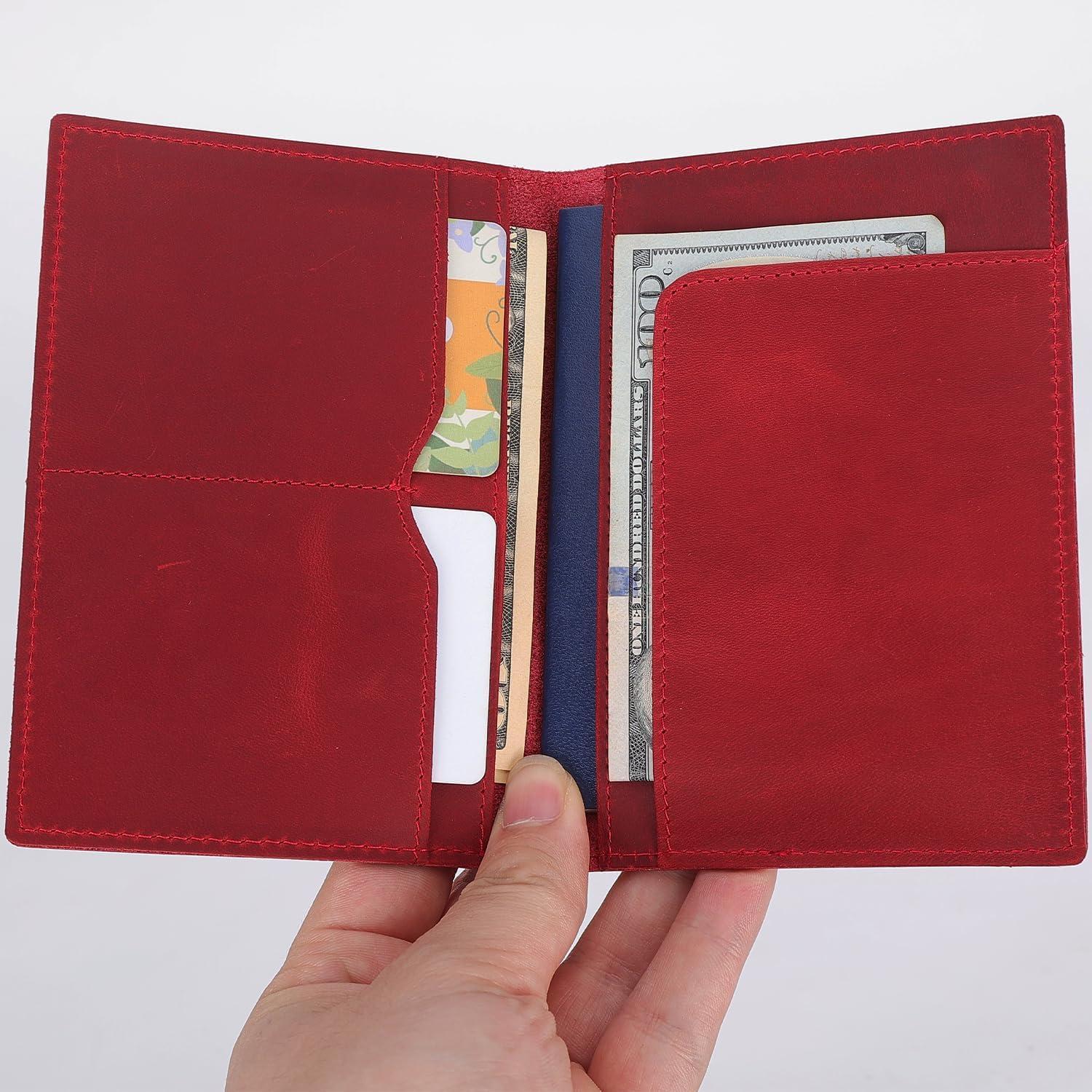 Portafolio de Pasaporte Albatross Star Vista Cuero Rojo