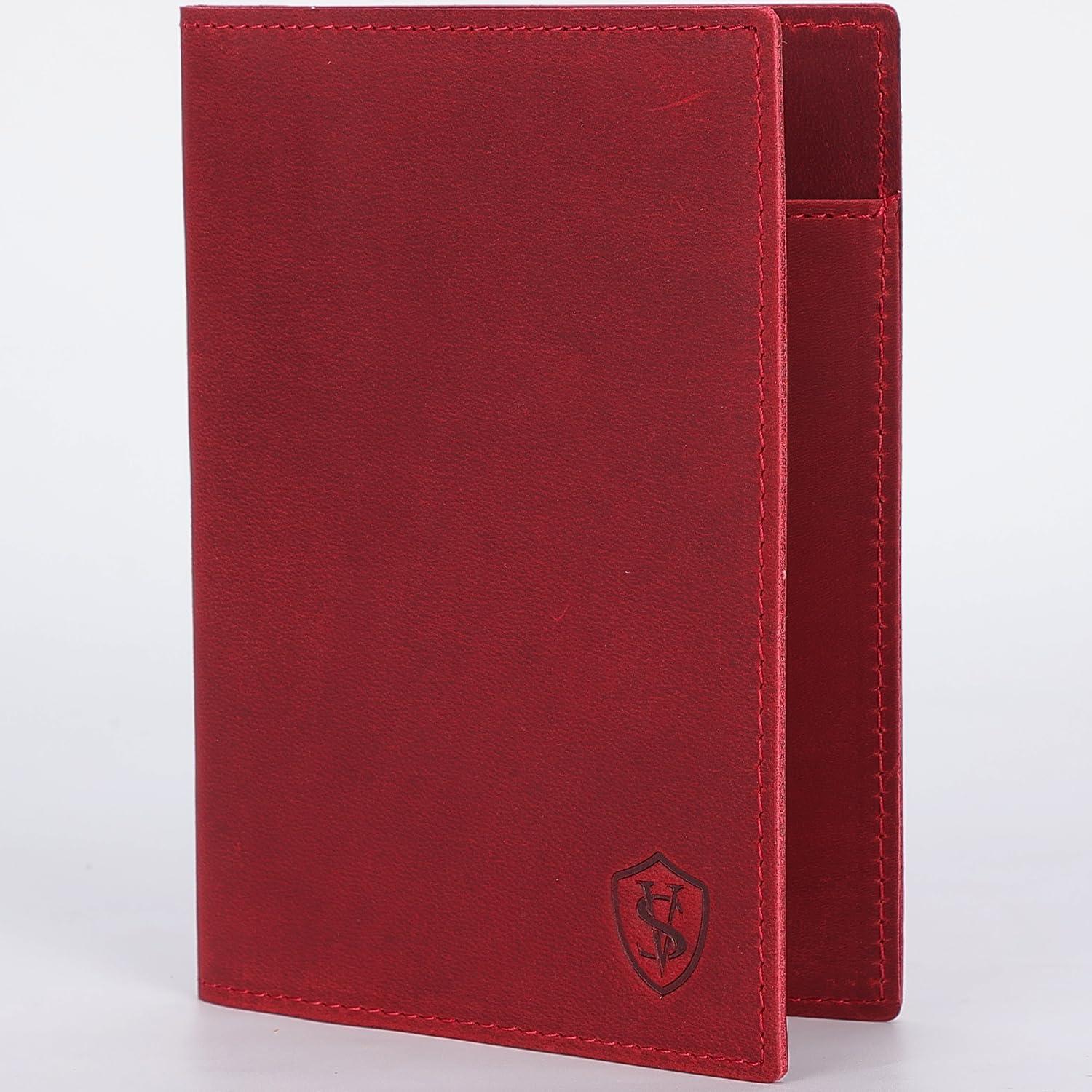 Portafolio de Pasaporte Albatross Star Vista Cuero Rojo