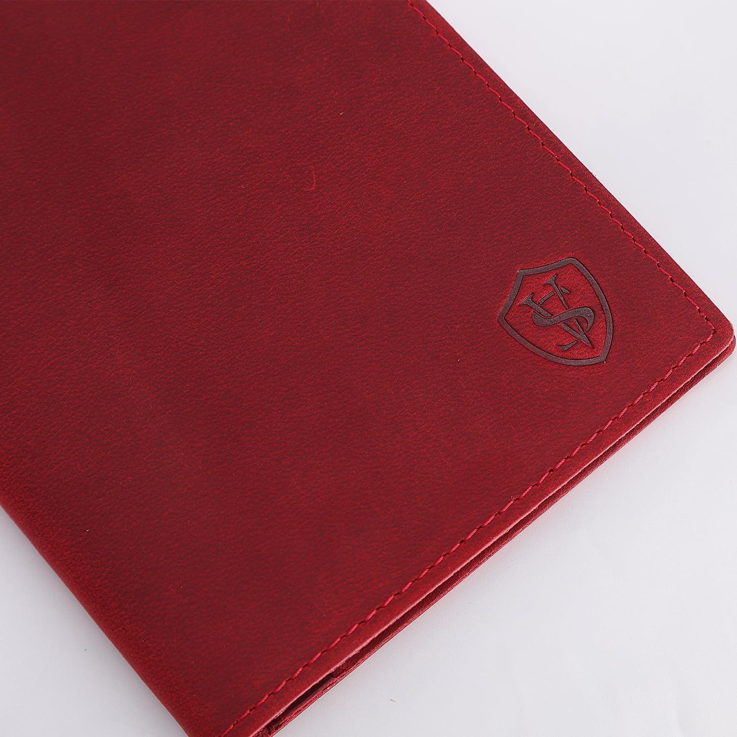 Portafolio de Pasaporte Albatross Star Vista Cuero Rojo