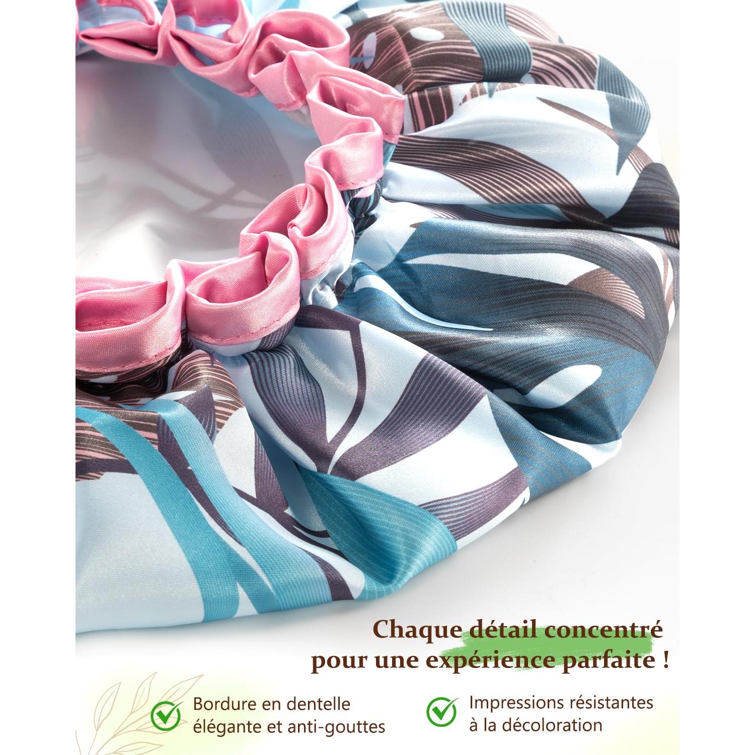 Gorro de Ducha Reutilizable Mikimini Tropical Doble Capa