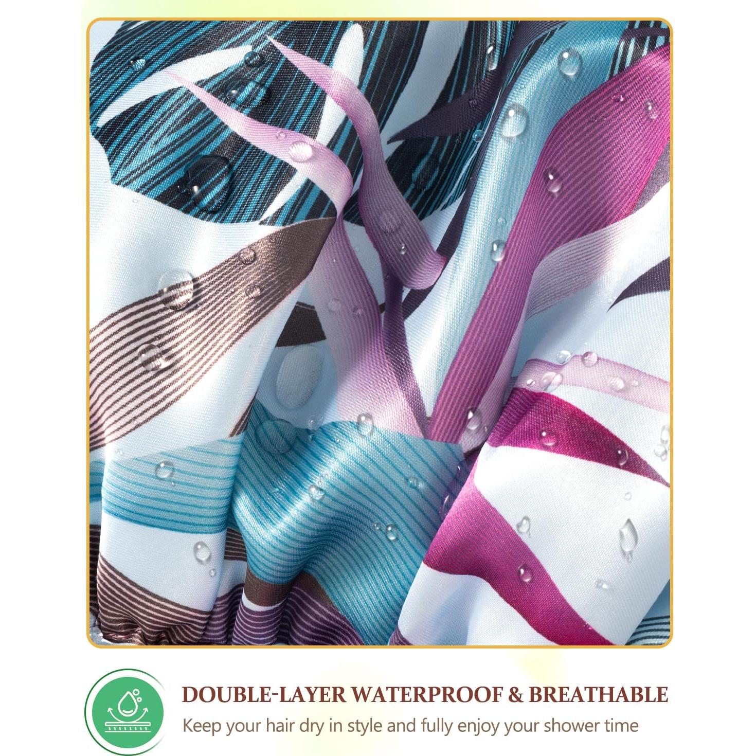 Gorro de Ducha Reutilizable Mikimini Tropical Doble Capa