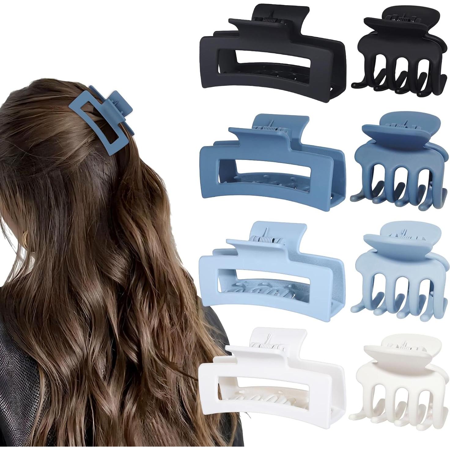 Pinzas de Pelo Medianas SMKSL 8 Pcs para Cabello Fino y Grueso