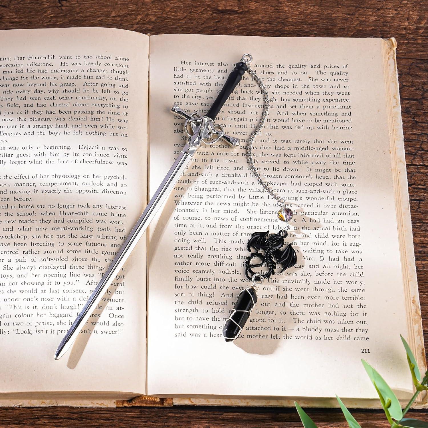 Marcador de Página de Dragón Berirexrion con Pilar de Cristal