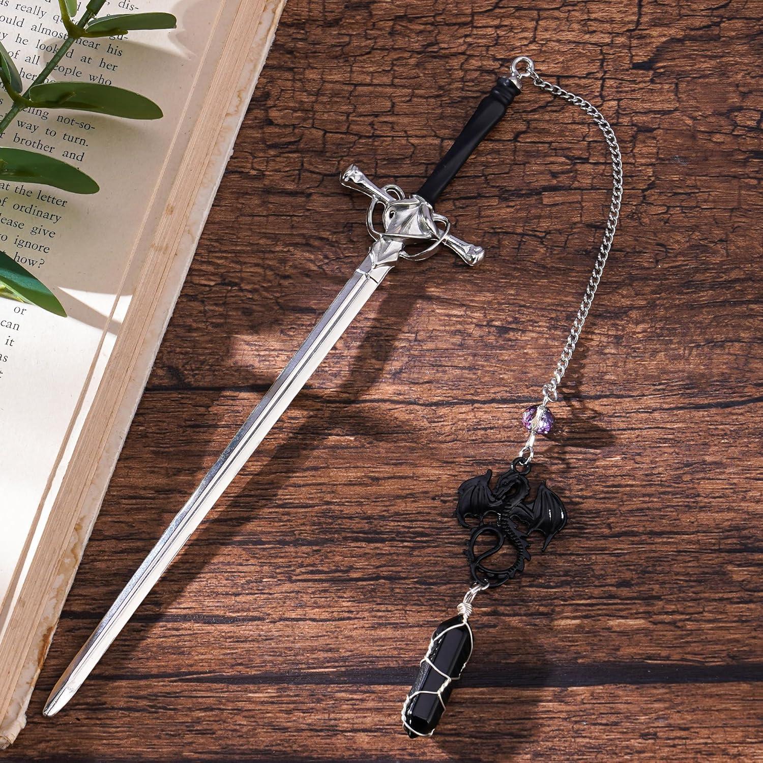 Marcador de Página de Dragón Berirexrion con Pilar de Cristal