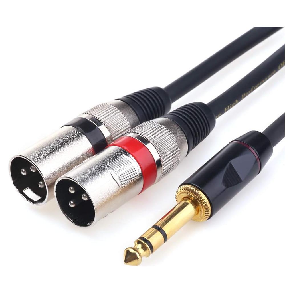 Cable Divisor Estéreo 1/4" a Doble XLR Macho Disino 1m