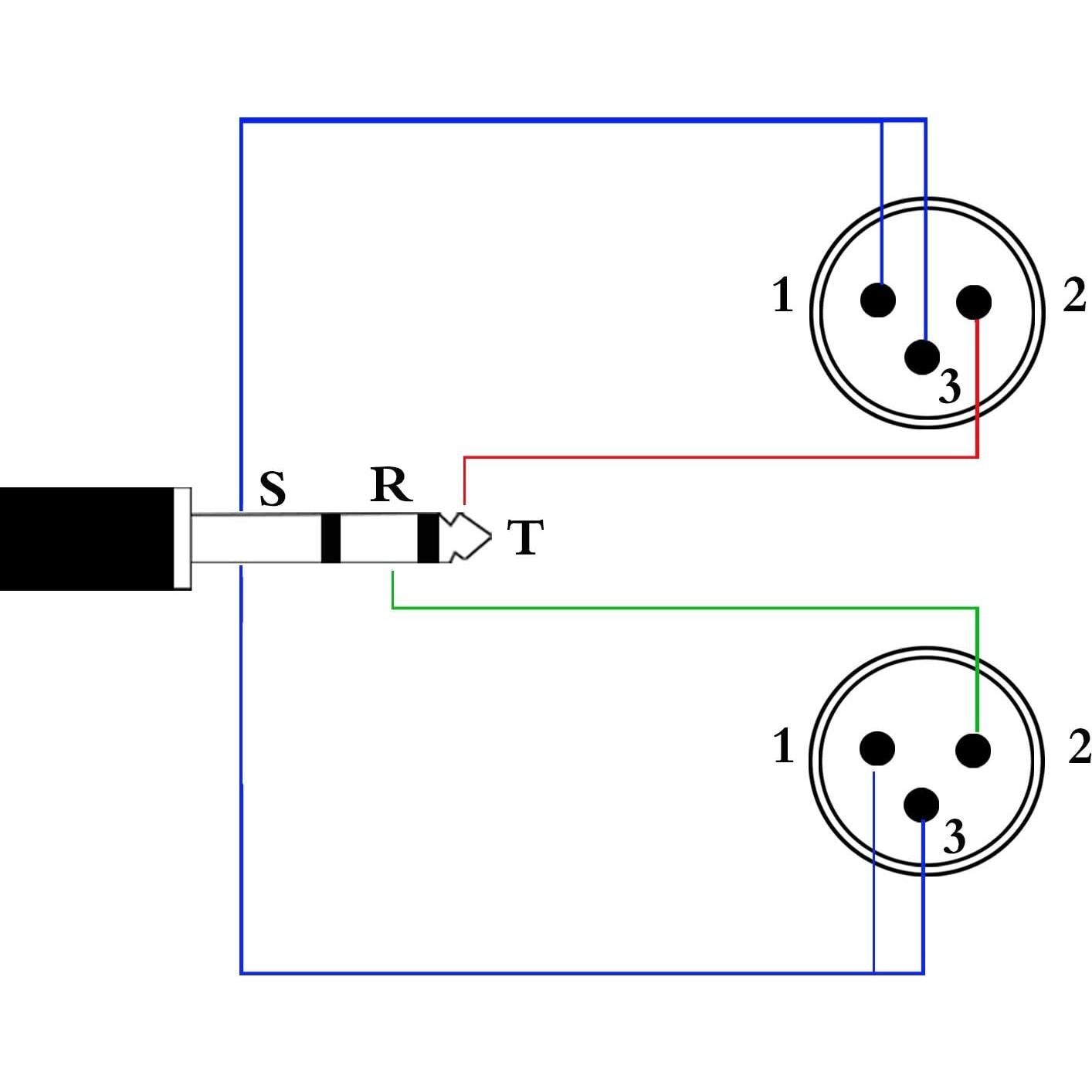 Cable Divisor Estéreo 1/4" a Doble XLR Macho Disino 1m