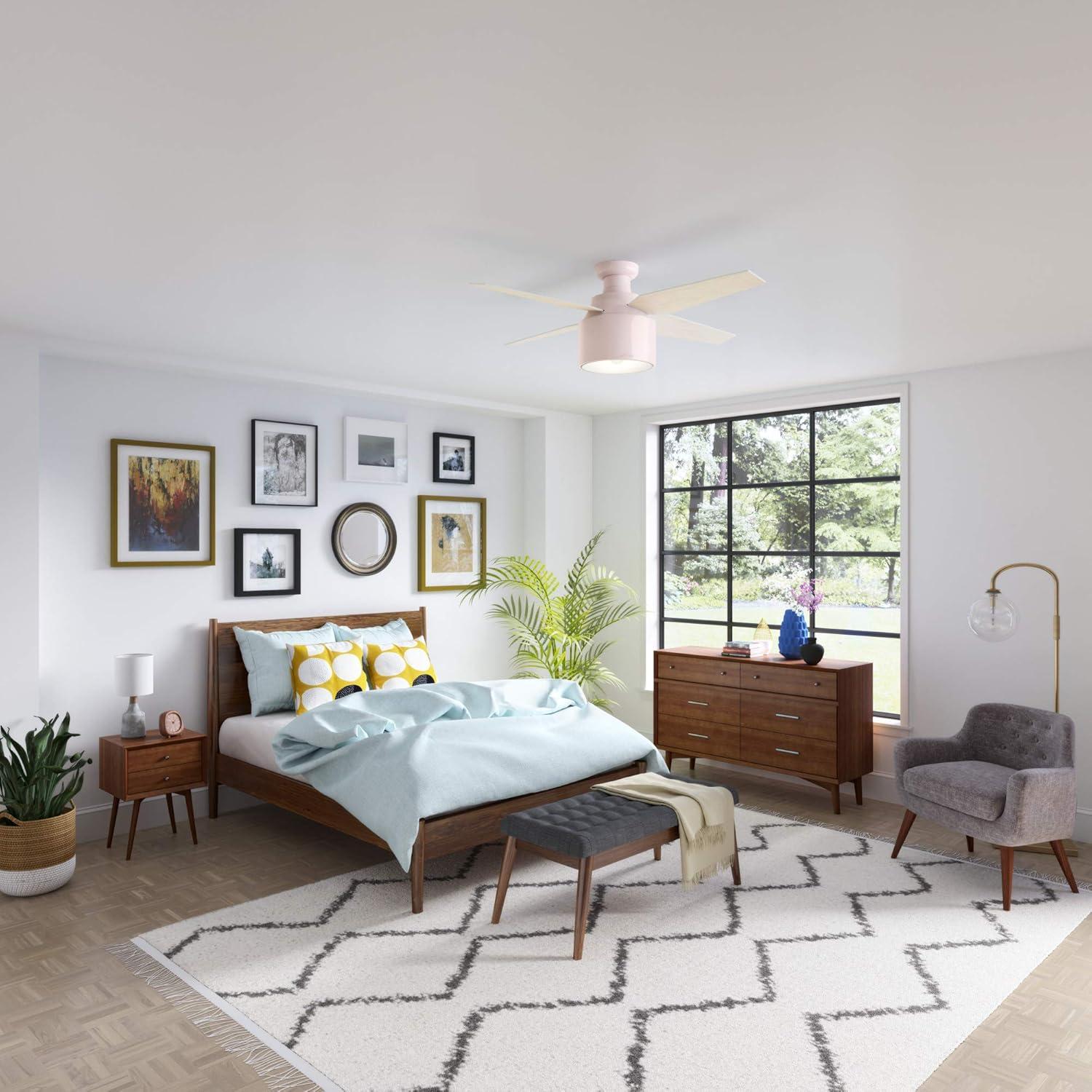 Ventilador de Techo Hunter Cranbrook 52" Rosa Blush LED