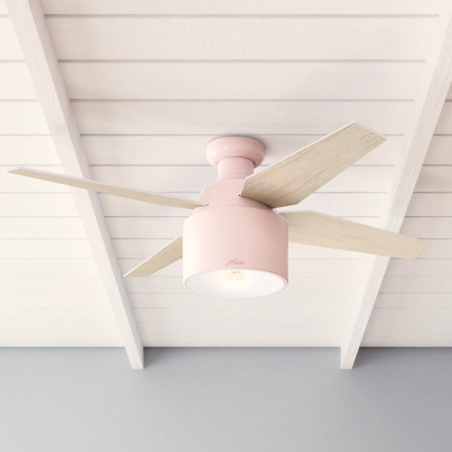 Ventilador de Techo Hunter Cranbrook 52" Rosa Blush LED