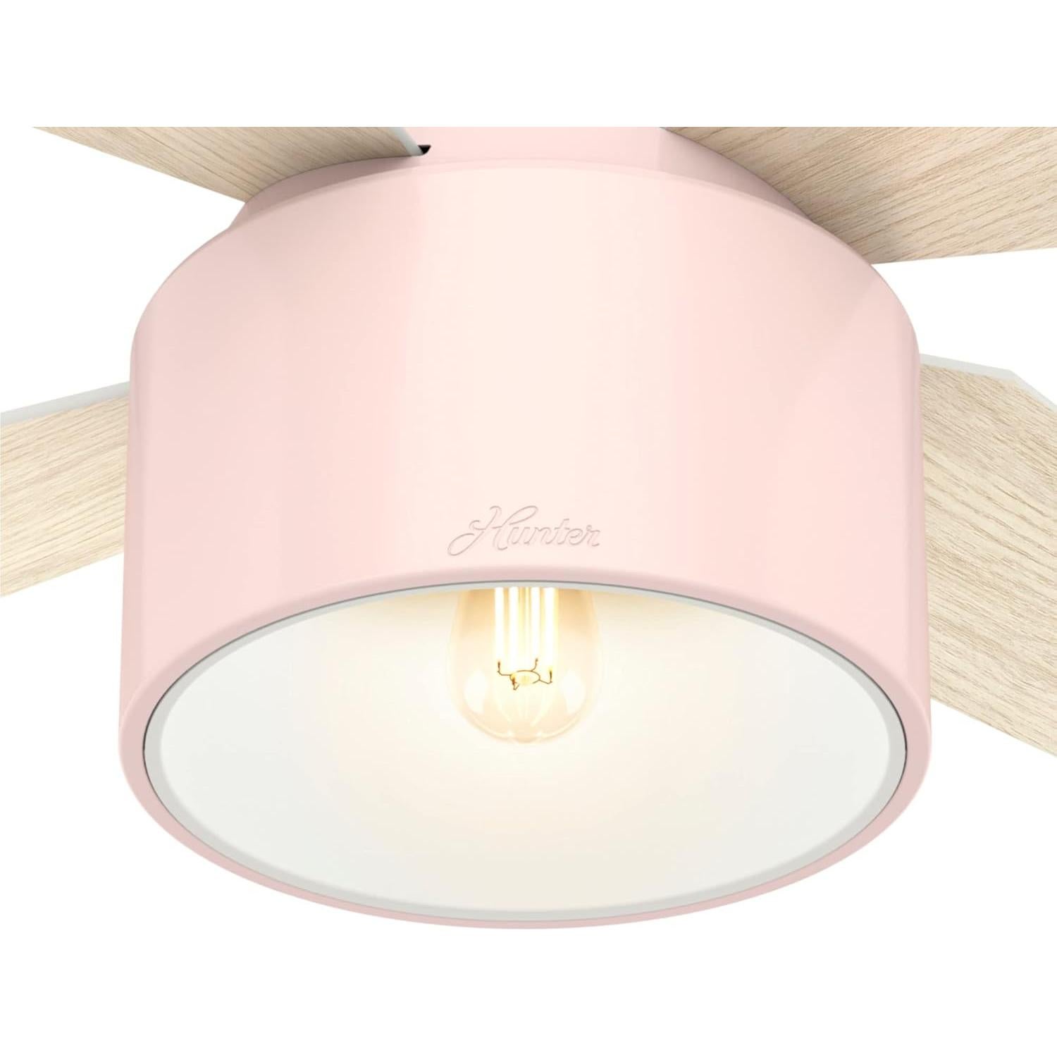 Ventilador de Techo Hunter Cranbrook 52" Rosa Blush LED