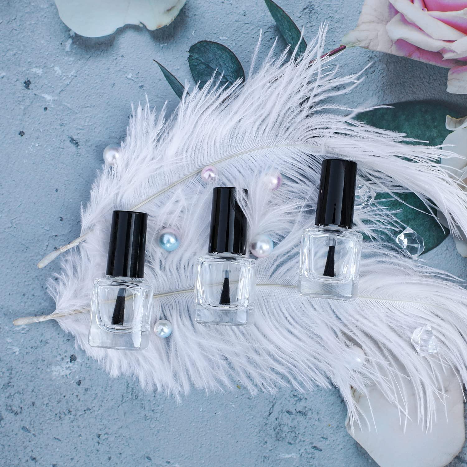 6 Botellas Vacías de Esmalte de Uñas 5ML Agidea con Embudo