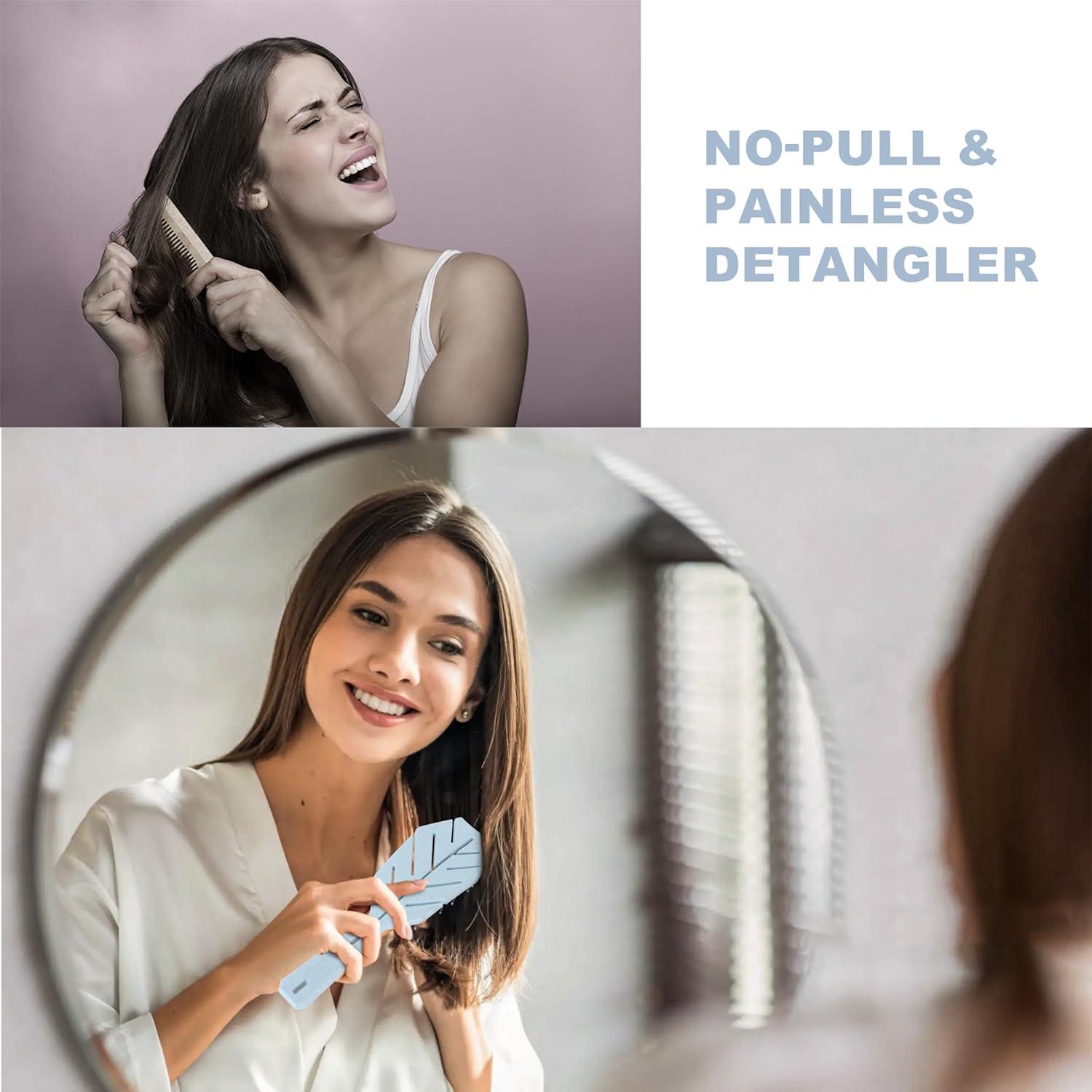 Cepillo Desenredante Bio-Amigable AIMIKE Azul - Sin Tirones