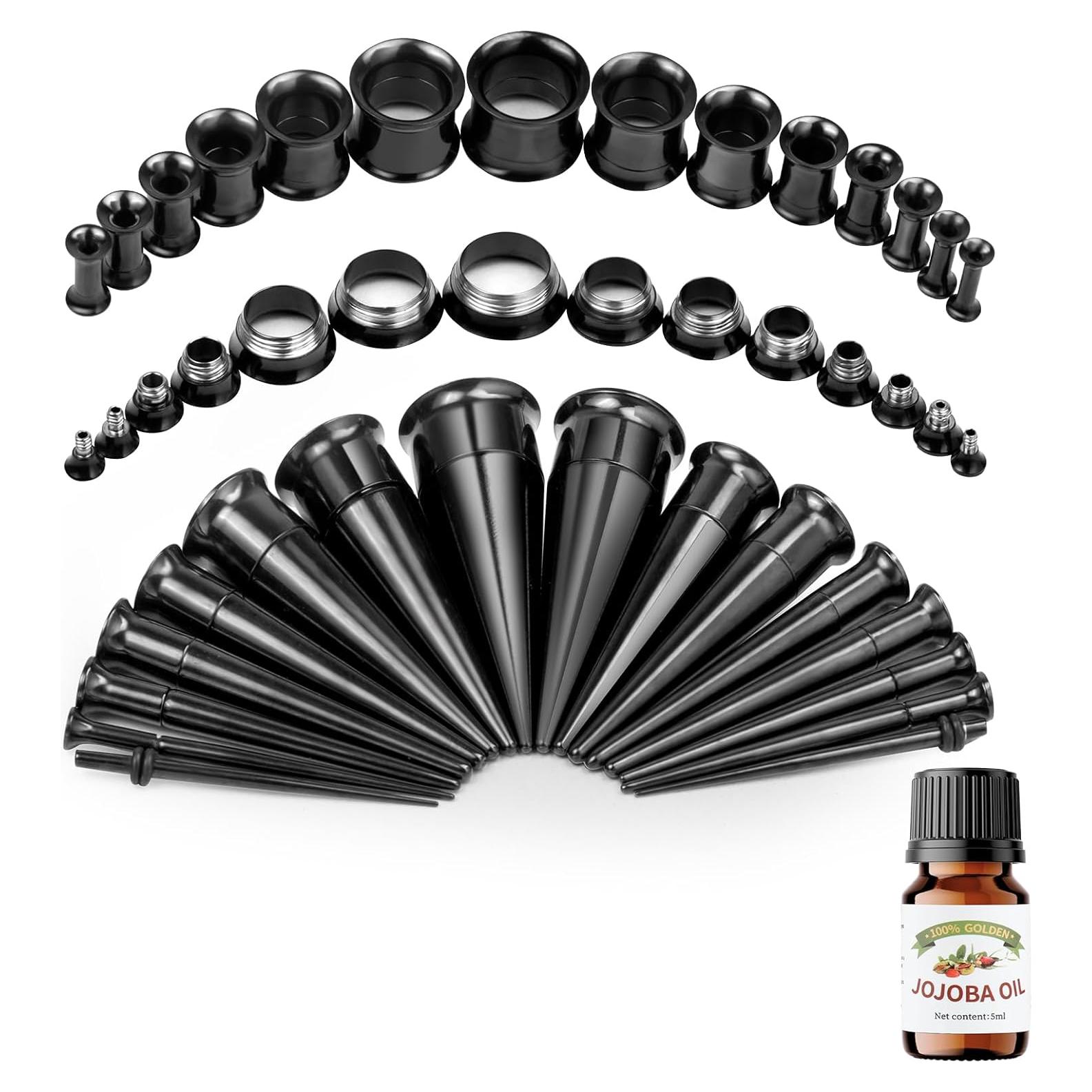 Kit de Estiramiento de Orejas 44 Piezas Acero Inoxidable 1.6-12mm