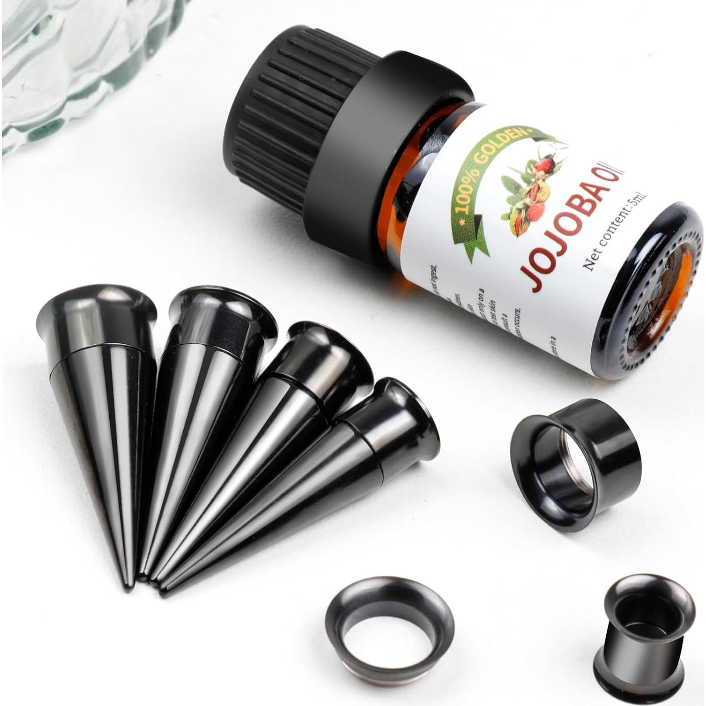 Kit de Estiramiento de Orejas 44 Piezas Acero Inoxidable 1.6-12mm