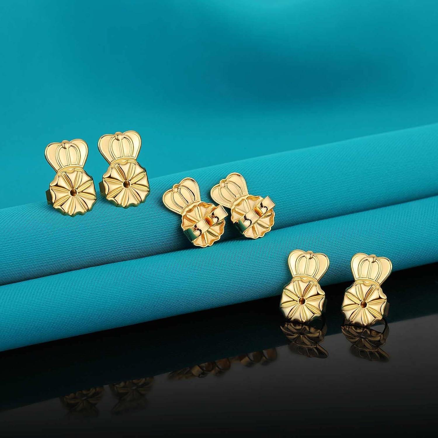 Soportes para Pendientes Pesados Catinee 6 Pcs Hipoalergénicos Oro