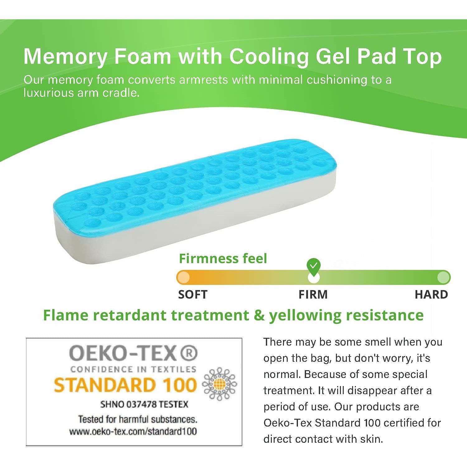 Cojines de Gel Refrigerante LargeLeaf para Reposabrazos - 2 Piezas