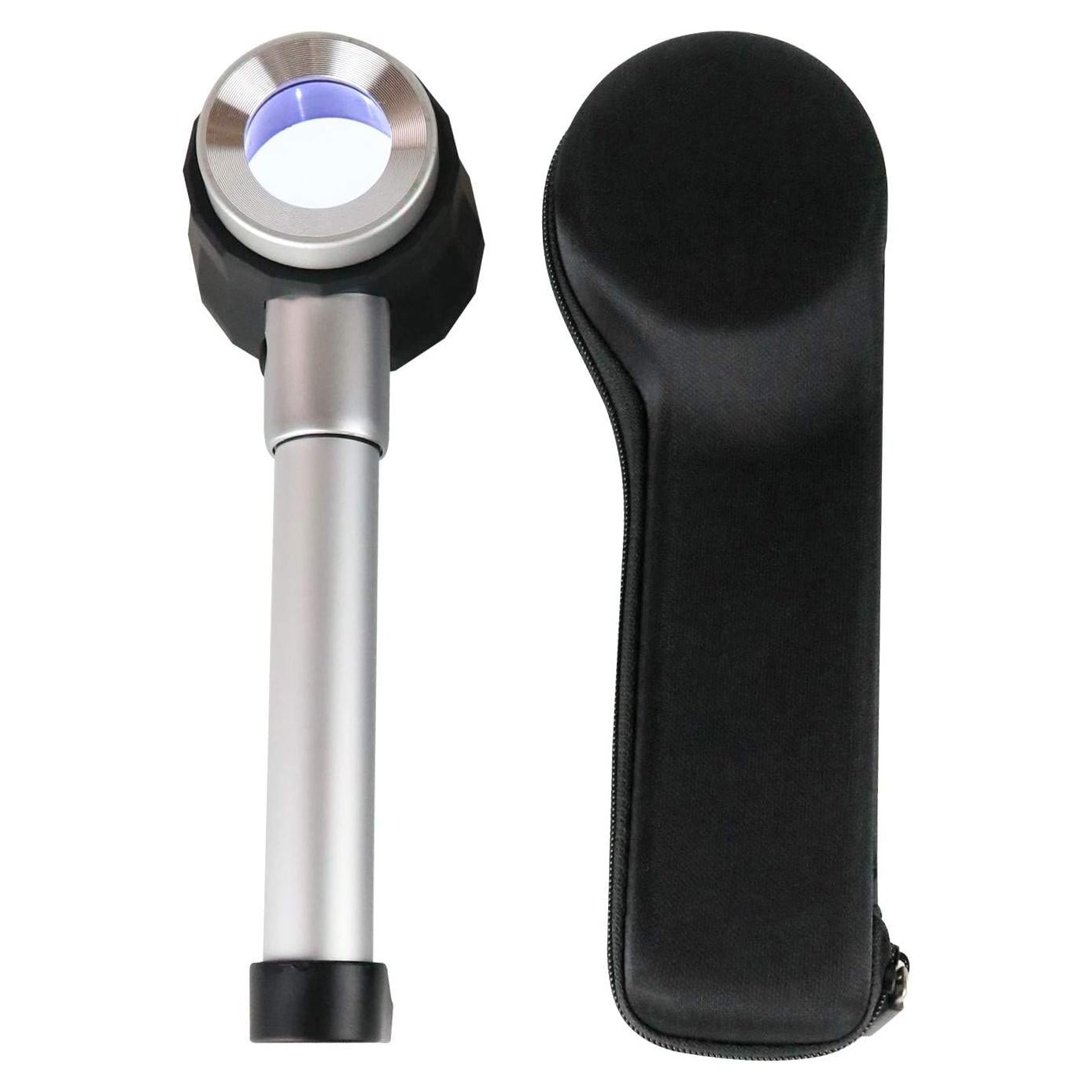 Lupa óptica 10X con luz LED Vludiss y estuche de almacenamiento