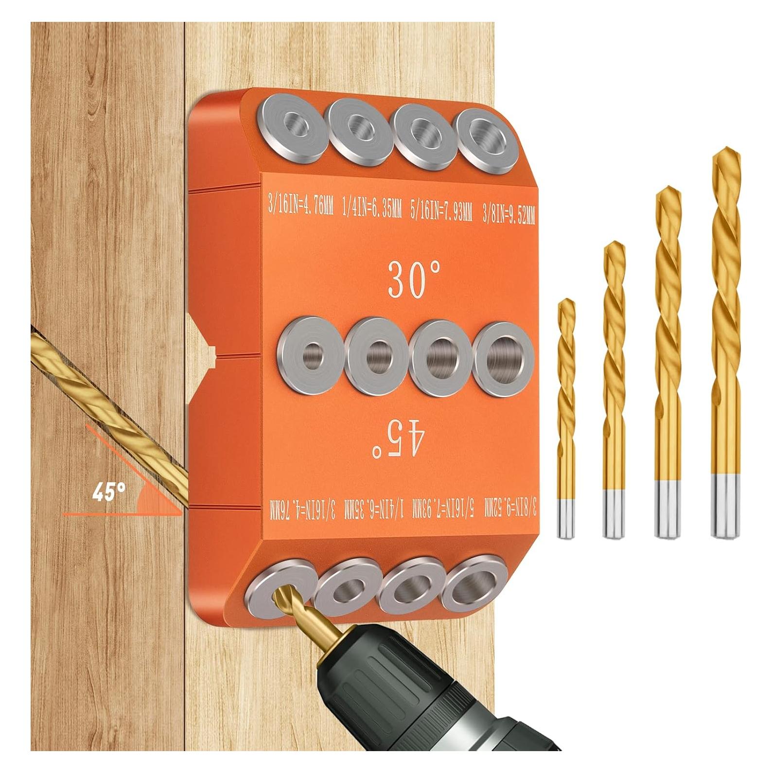 Guía de Taladro Angulada Neitra con 4 Brocas - 30/45/90 Grados