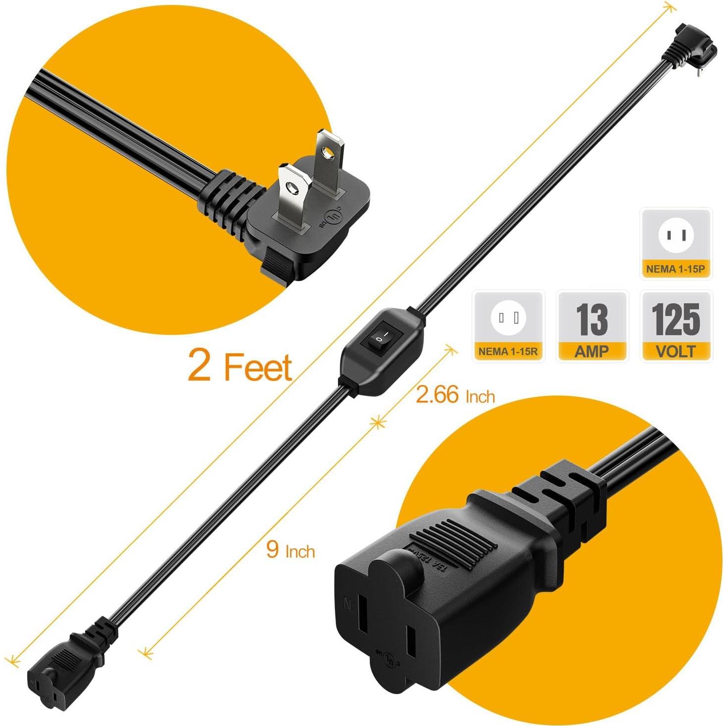 Cable de Extensión con Interruptor On-Off PluGrand 60cm 16AWG