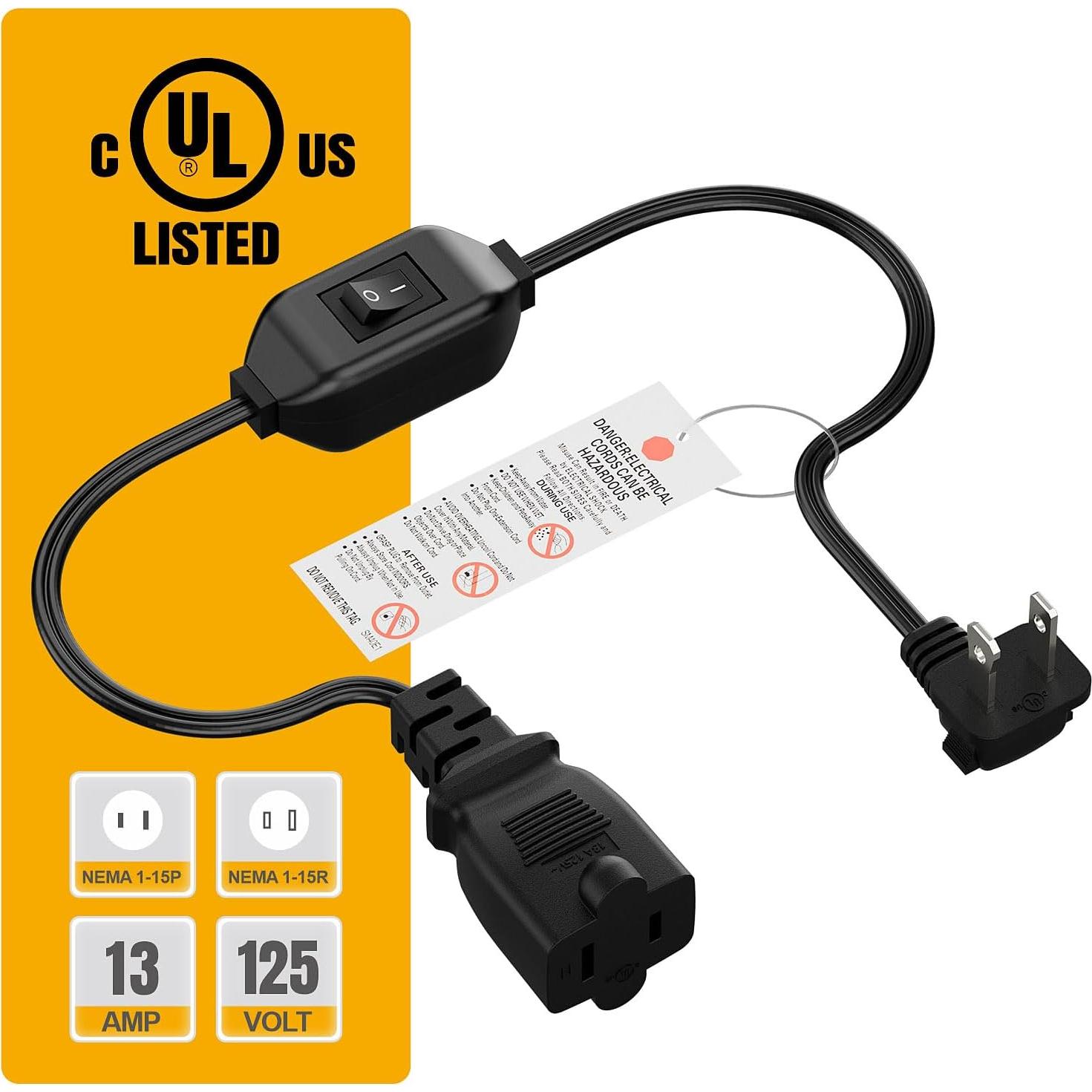 Cable de Extensión con Interruptor On-Off PluGrand 60cm 16AWG