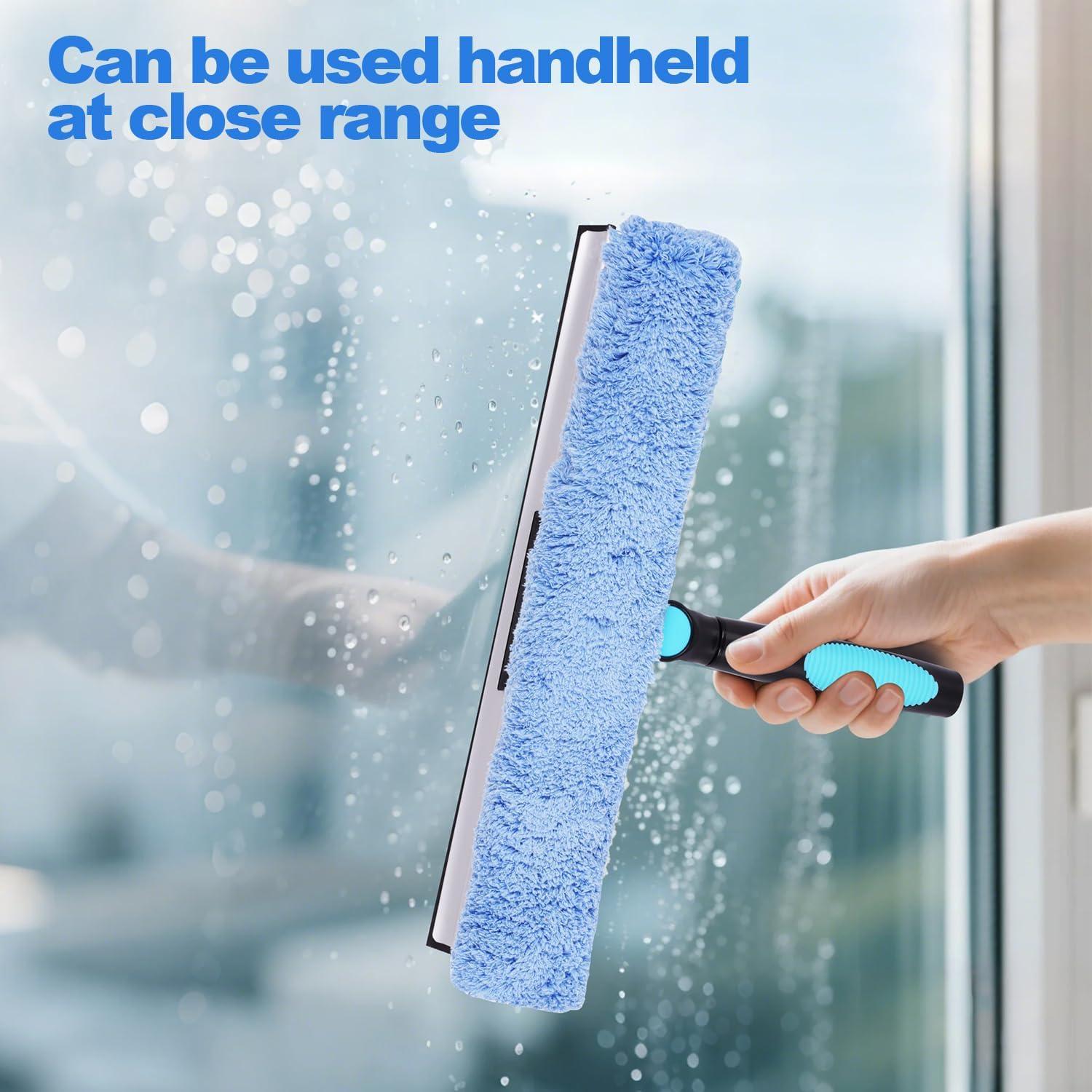 DOBEN Kit de Limpieza de Ventanas 12FT con Polo Telescópico Azul