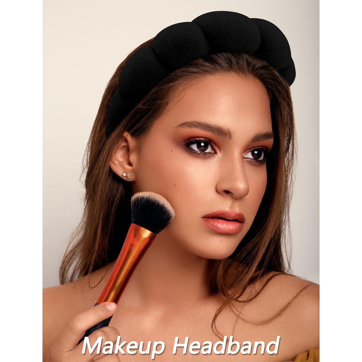 Banda de Spa Velscrun 6 Pack - Accesorios de Maquillaje Negro