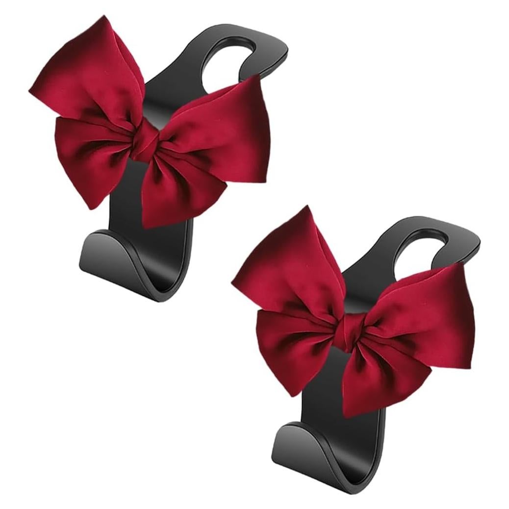 Ganchos para bolso de coche Luchike - Paquete de 2, burdeos