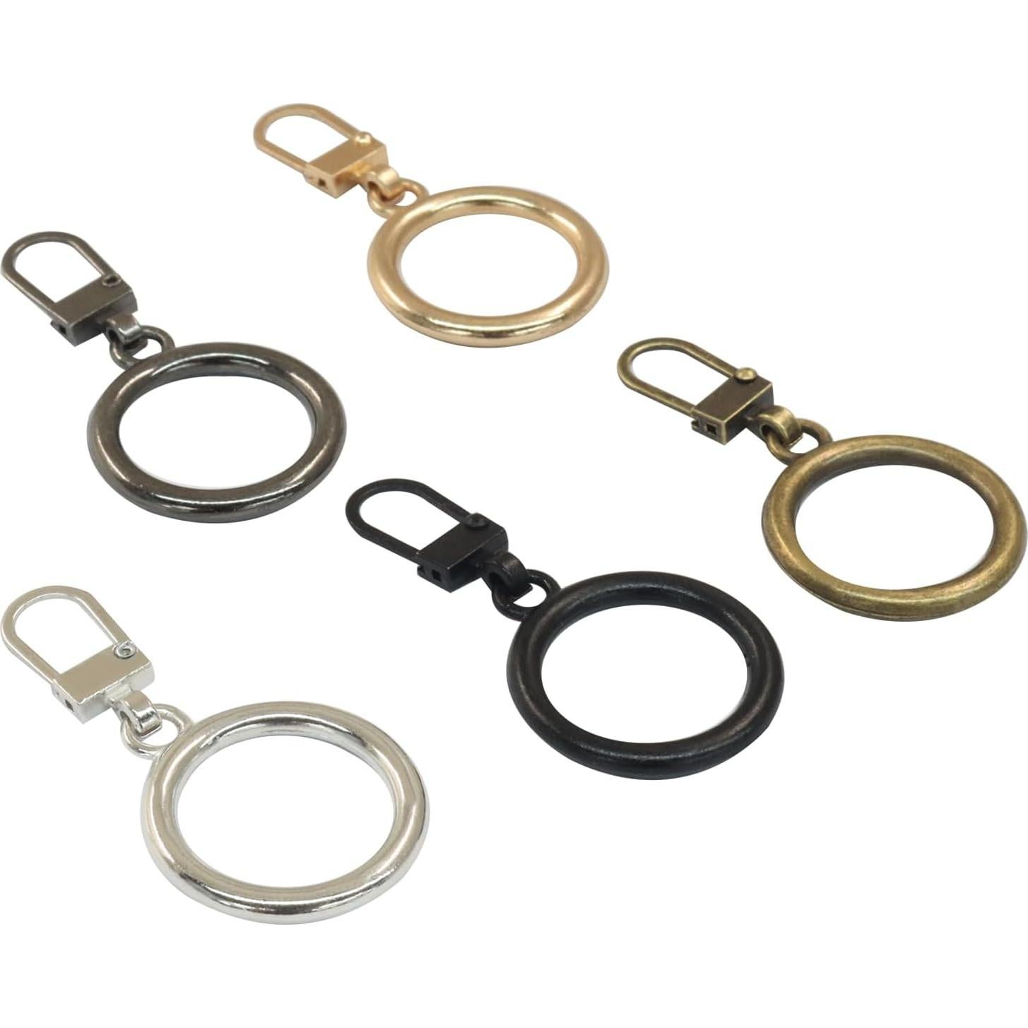 Tiradores de Cremallera Redondos Kemcatui - 5 Piezas Metal