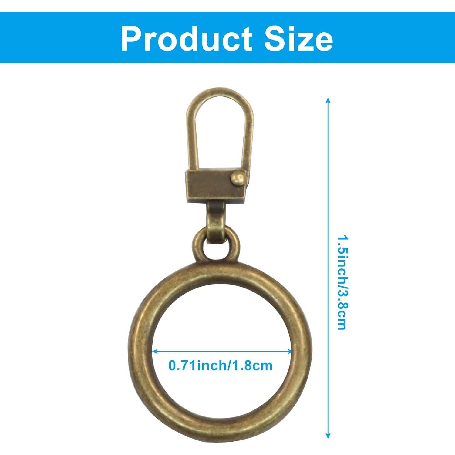 Tiradores de Cremallera Redondos Kemcatui - 5 Piezas Metal
