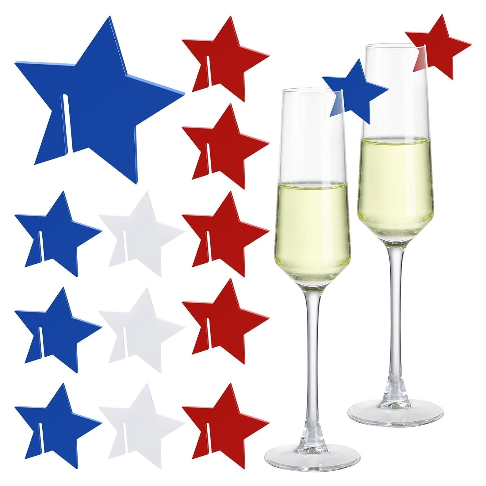 50 Marcadores de Bebida Patrióticos 4 de Julio Colingmill