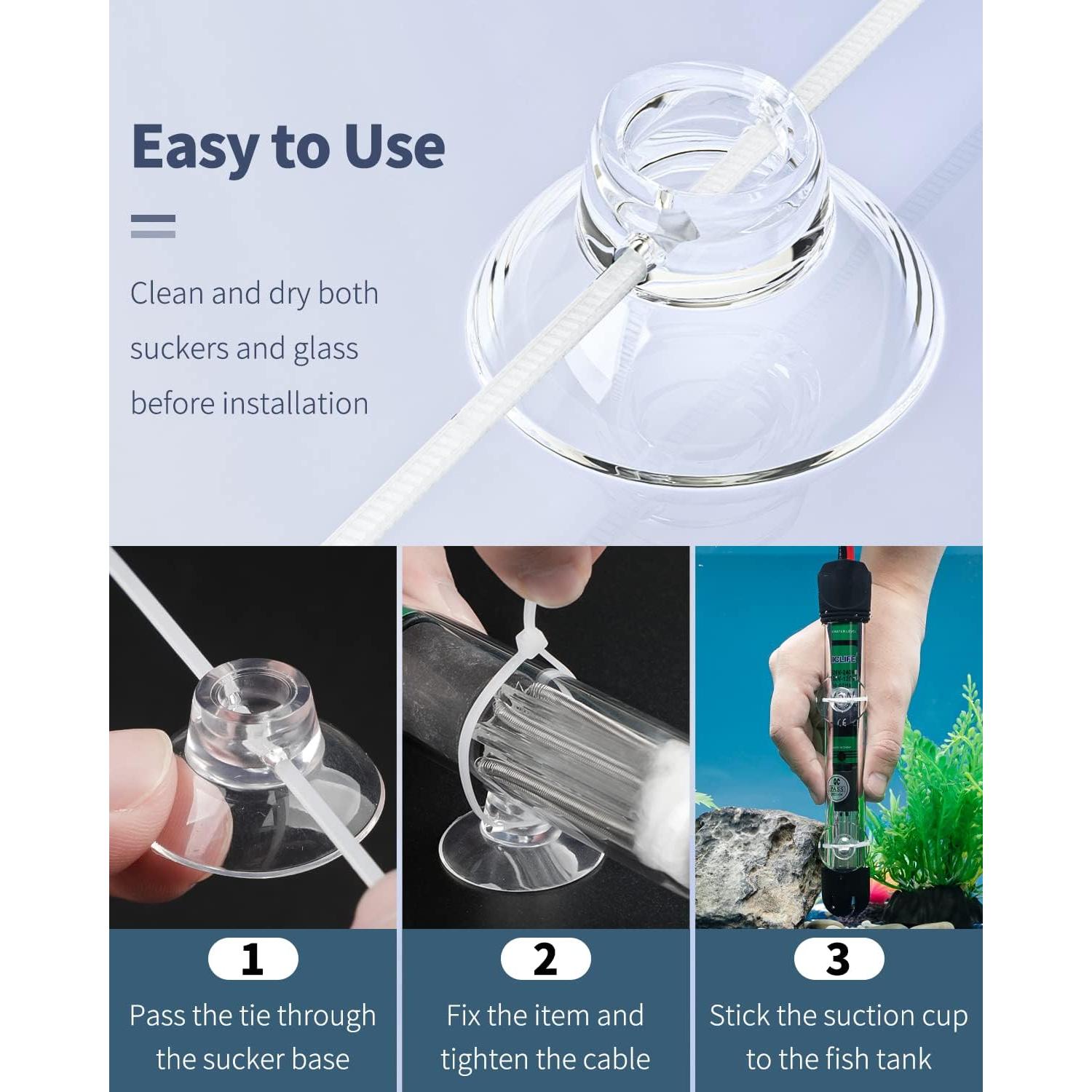 Paquete de 10 Ventosas Pawfly con Bridas Ajustables para Acuario