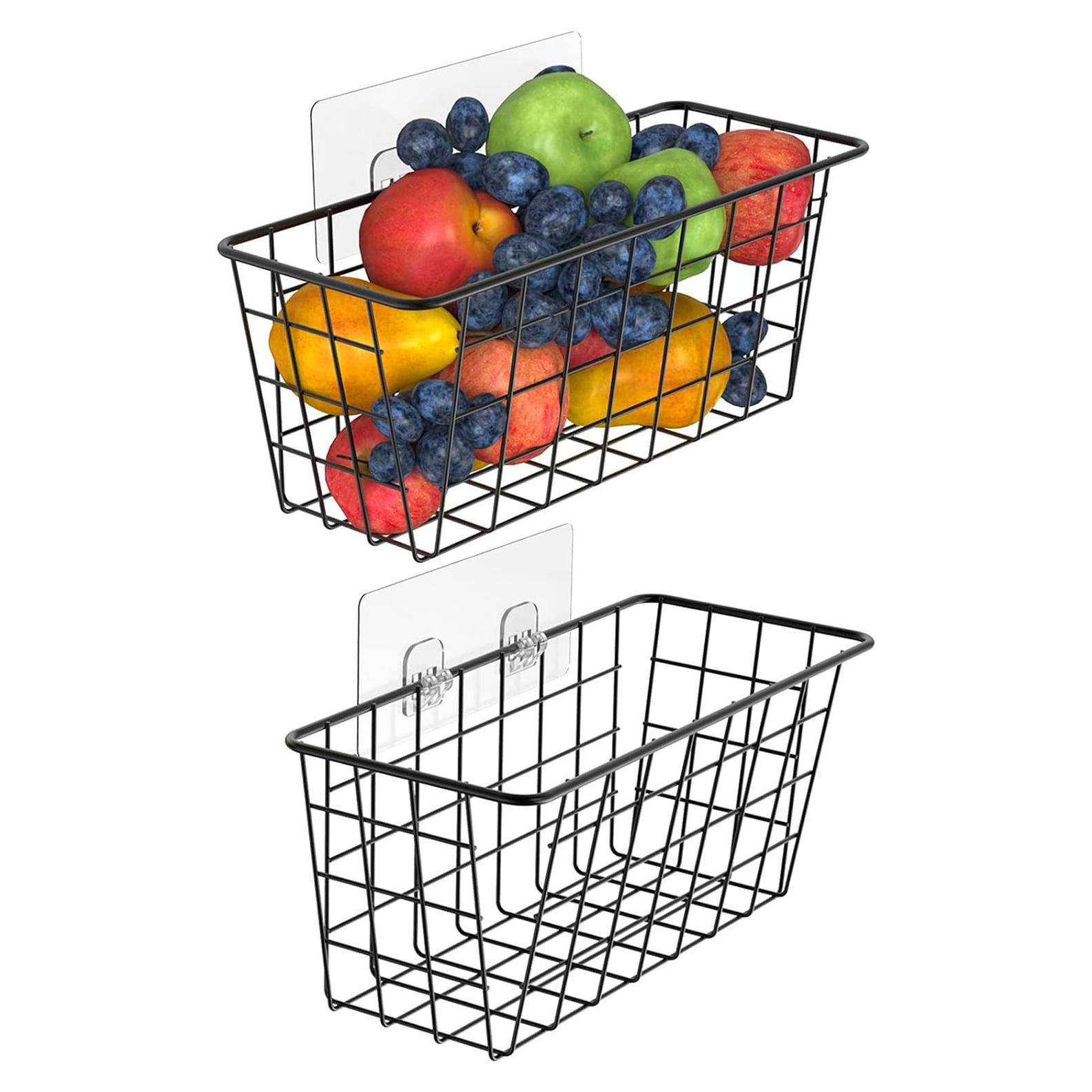 Cestas de Almacenamiento Adhesivas Deertaip 2 Pack Negro