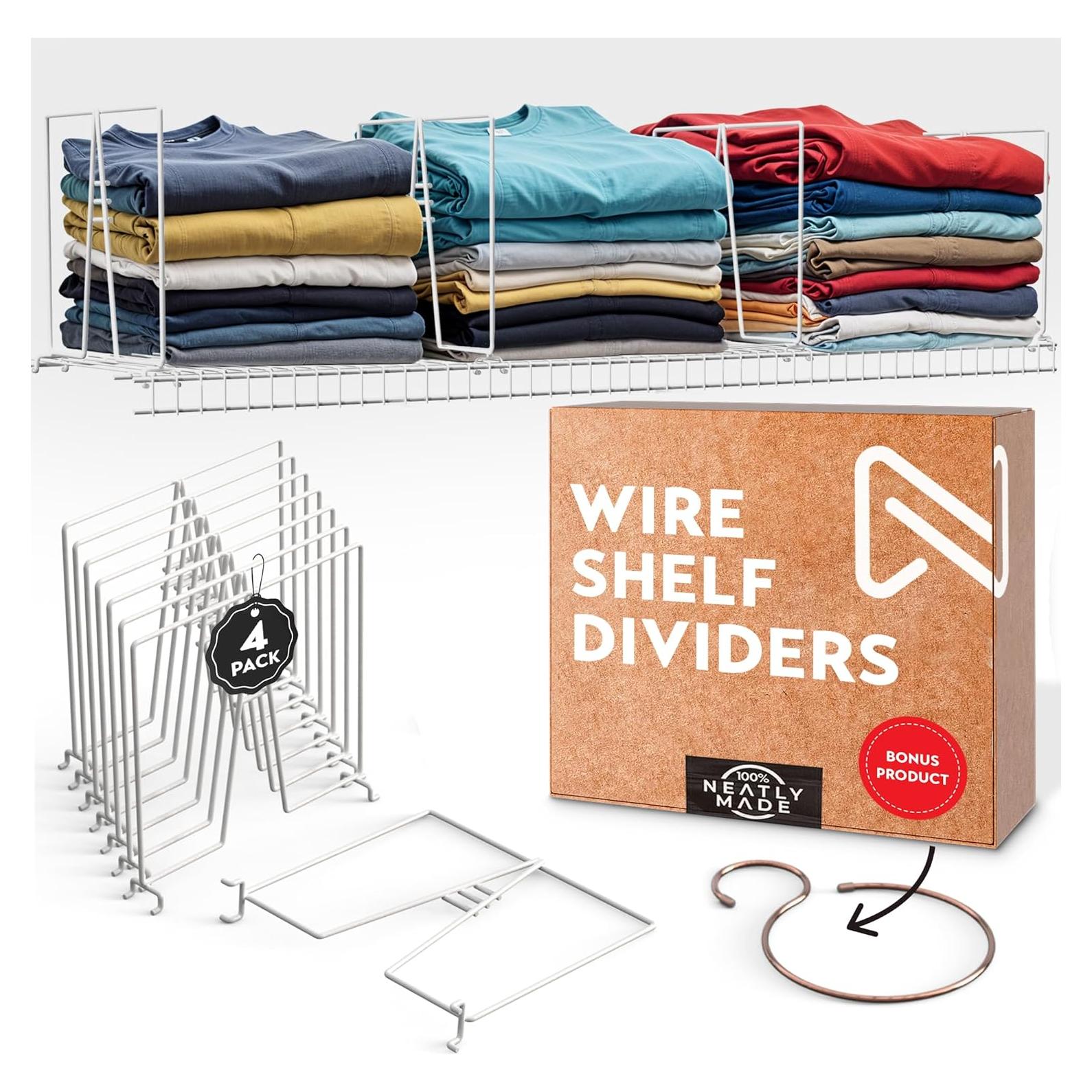 Divisores de Estantes de Alambre Neatly Made - Paquete de 4