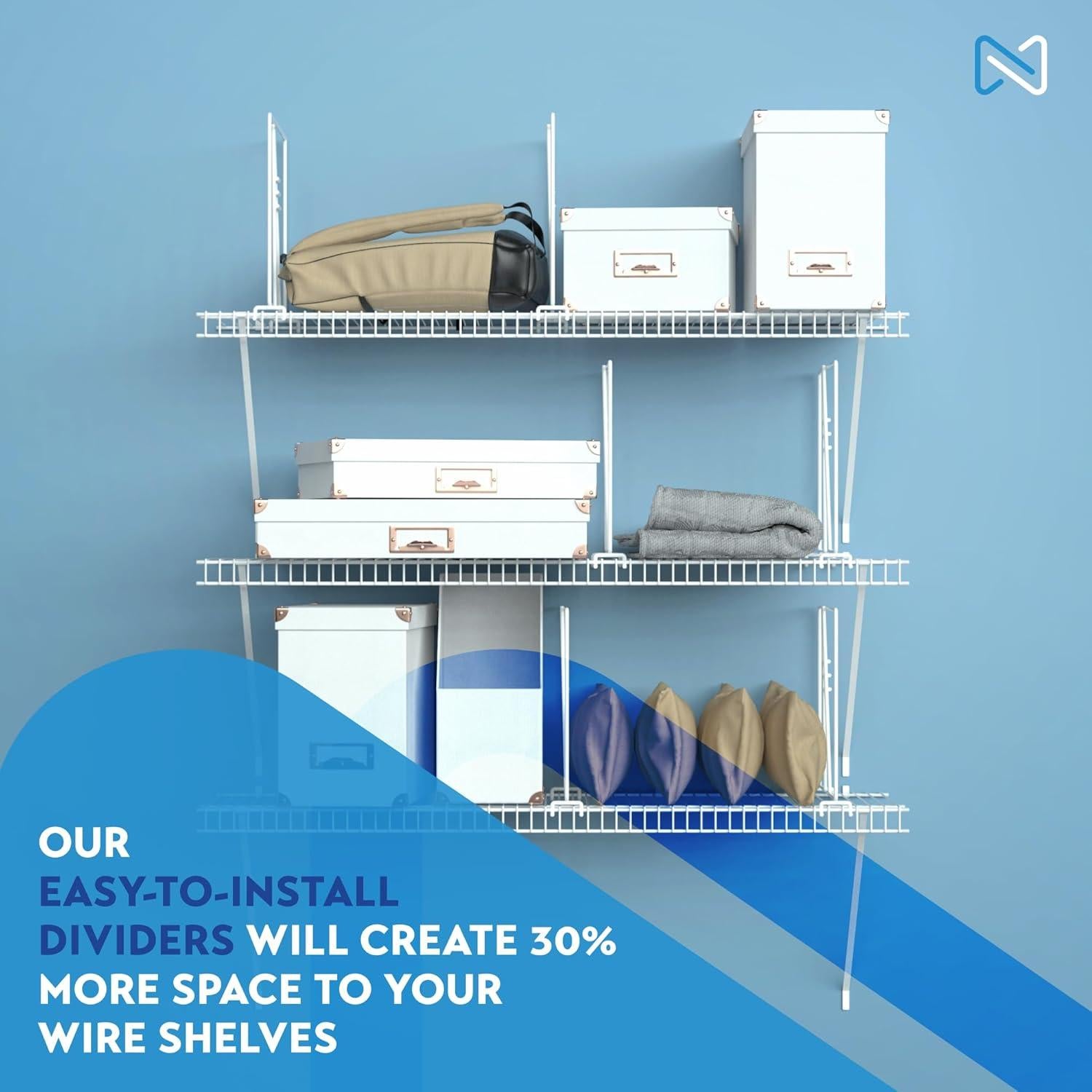 Divisores de Estantes de Alambre Neatly Made - Paquete de 4