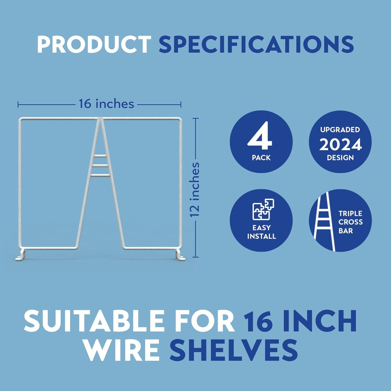 Divisores de Estantes de Alambre Neatly Made - Paquete de 4