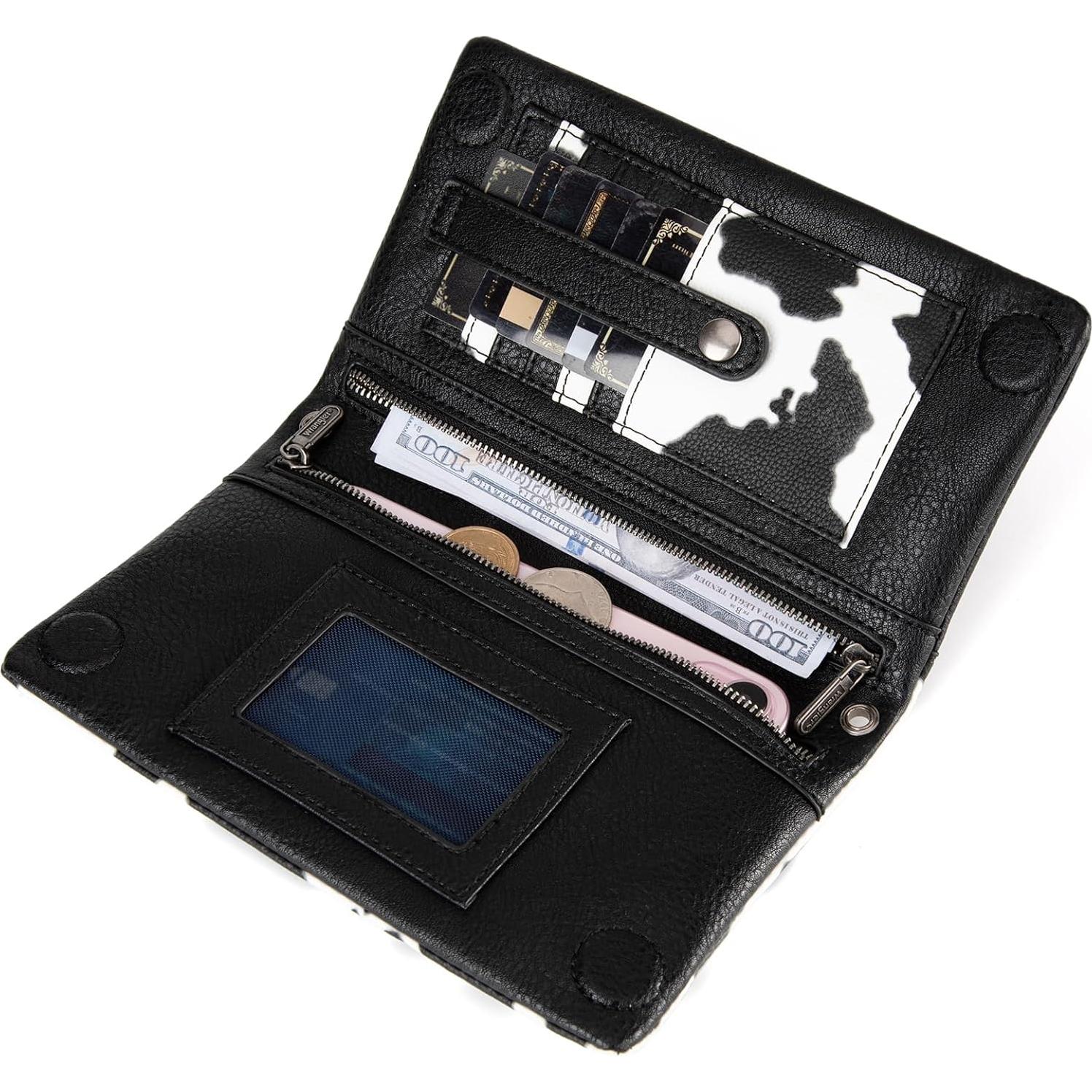 Billetera Bifold Wrangler Mujer con Bloqueo RFID Estampado Vaca