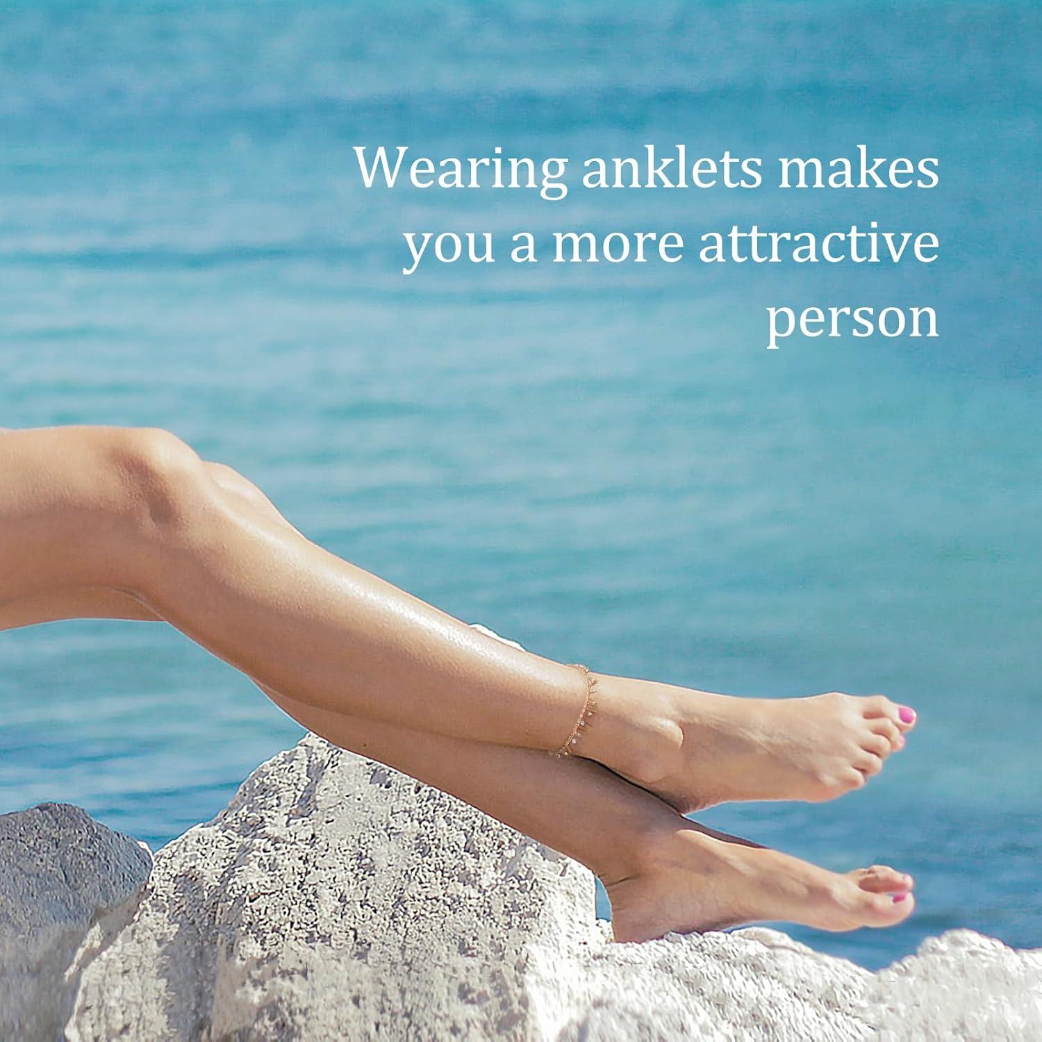 Tobillera Ajustable de Oro 14k para Mujeres con Borlas