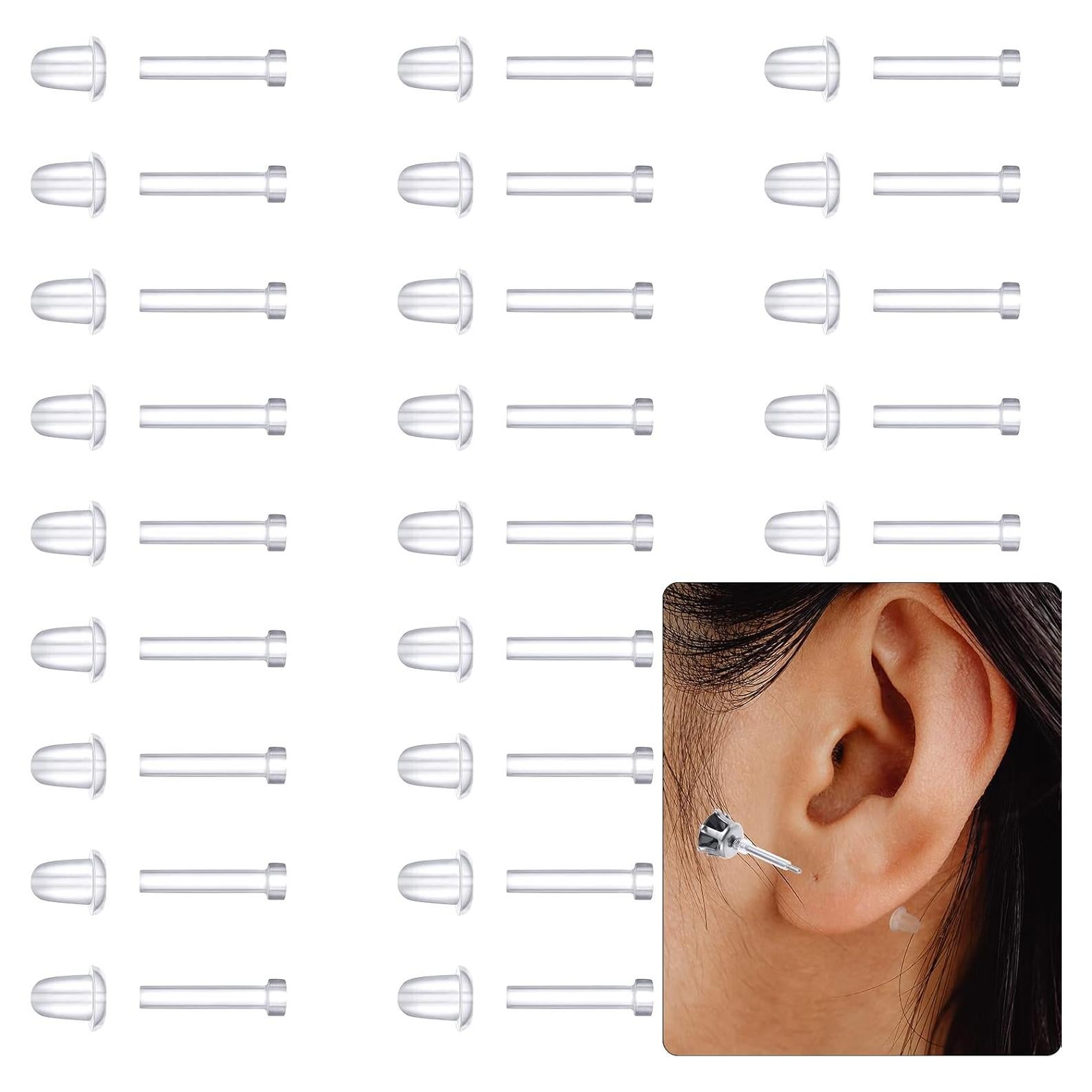 100 Cubiertas de Pendientes de Plástico MTLEE para Oídos Sensibles