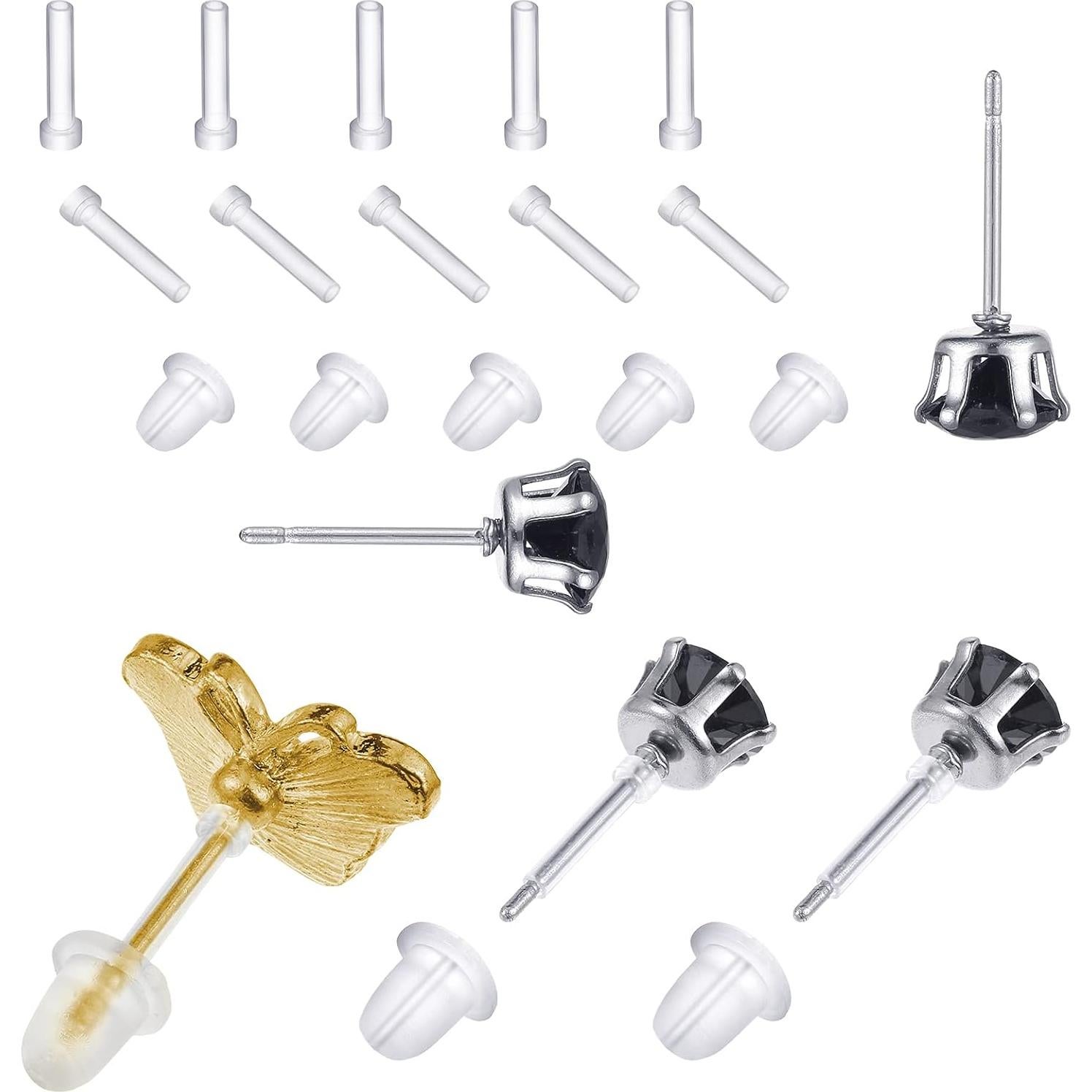 100 Cubiertas de Pendientes de Plástico MTLEE para Oídos Sensibles